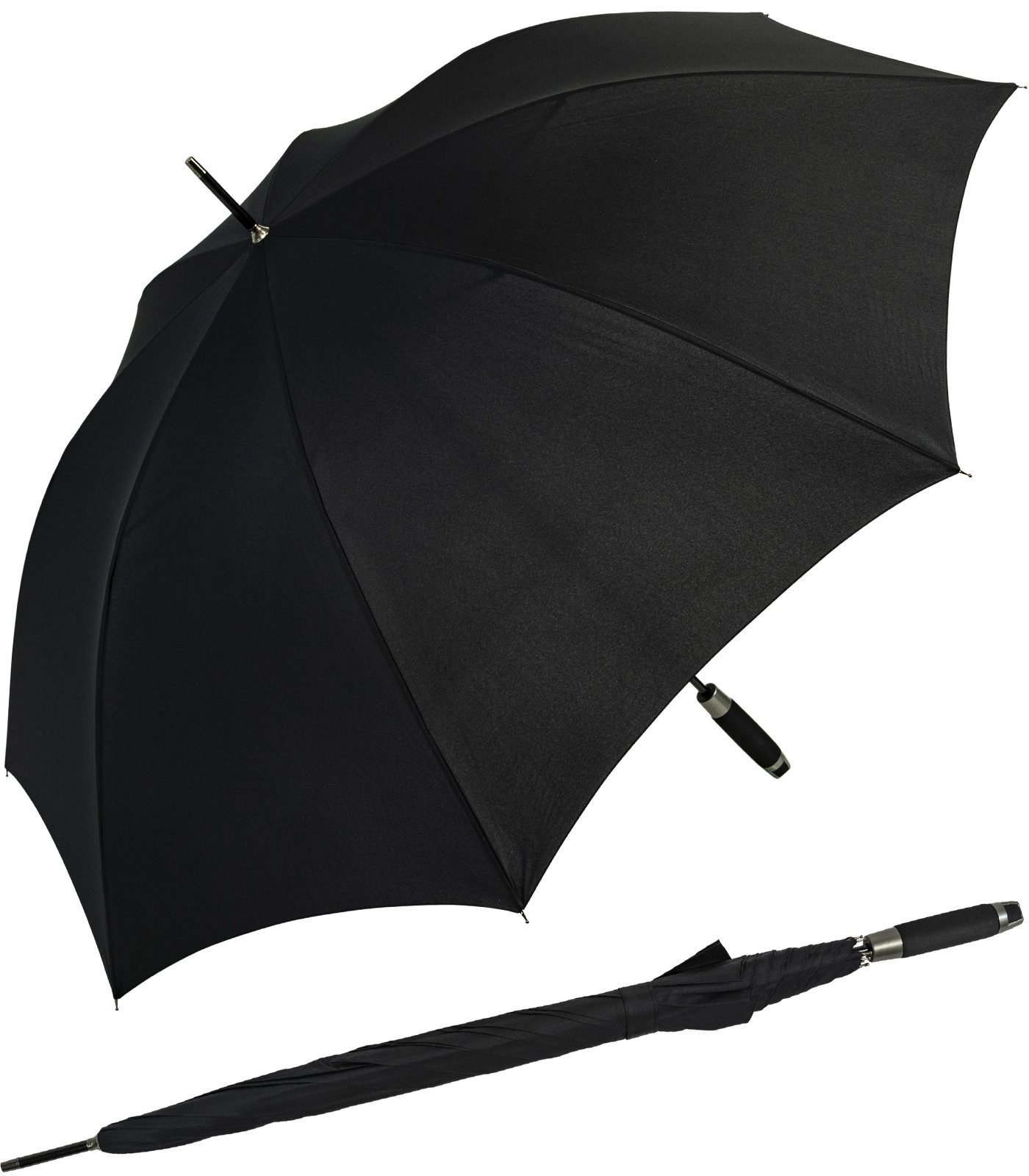 doppler® Langregenschirm uni-Sommerfarben und Herren, schwarz Damen und für Golfschirm, XXL - Partnerschirm stabil, groß