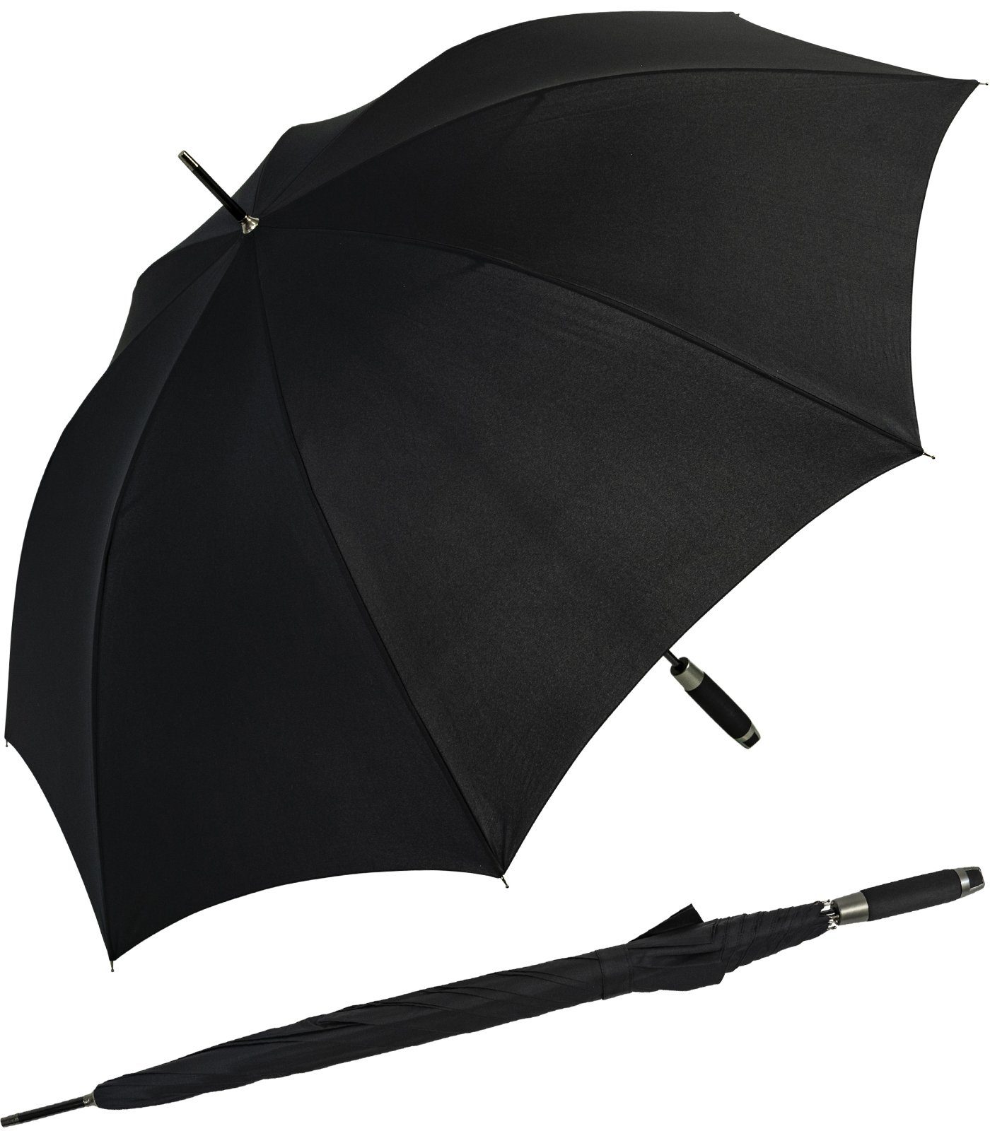 doppler® Stockregenschirm XXL Golfschirm, Partnerschirm für Damen und Herren, groß und stabil, uni-Sommerfarben - schwarz