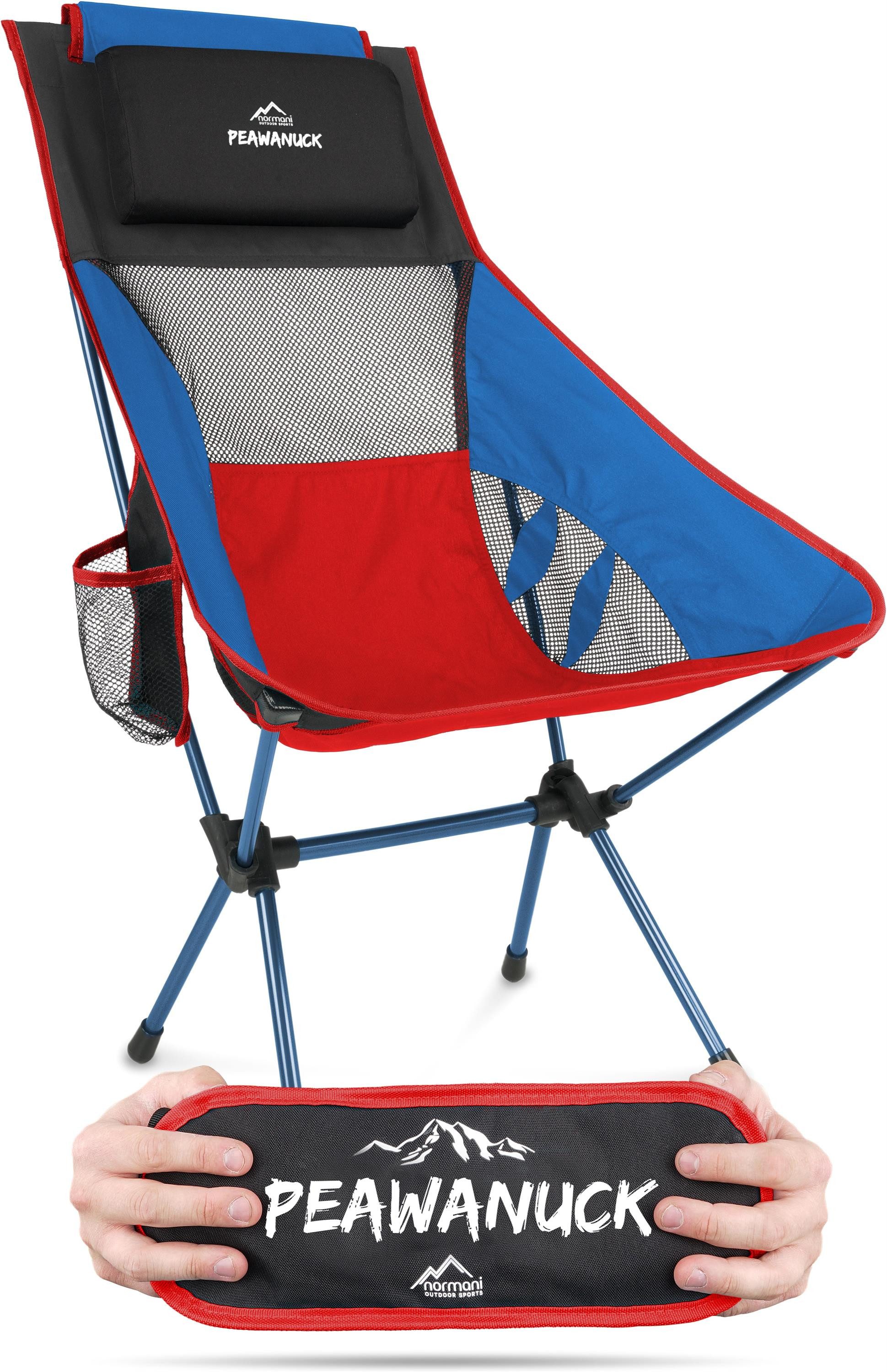 normani Campingstuhl Ultraleichter Campingstuhl Peawanuck, Outdoorstuhl Hochlehner Faltstuhl Strandstuhl Anglerstuhl