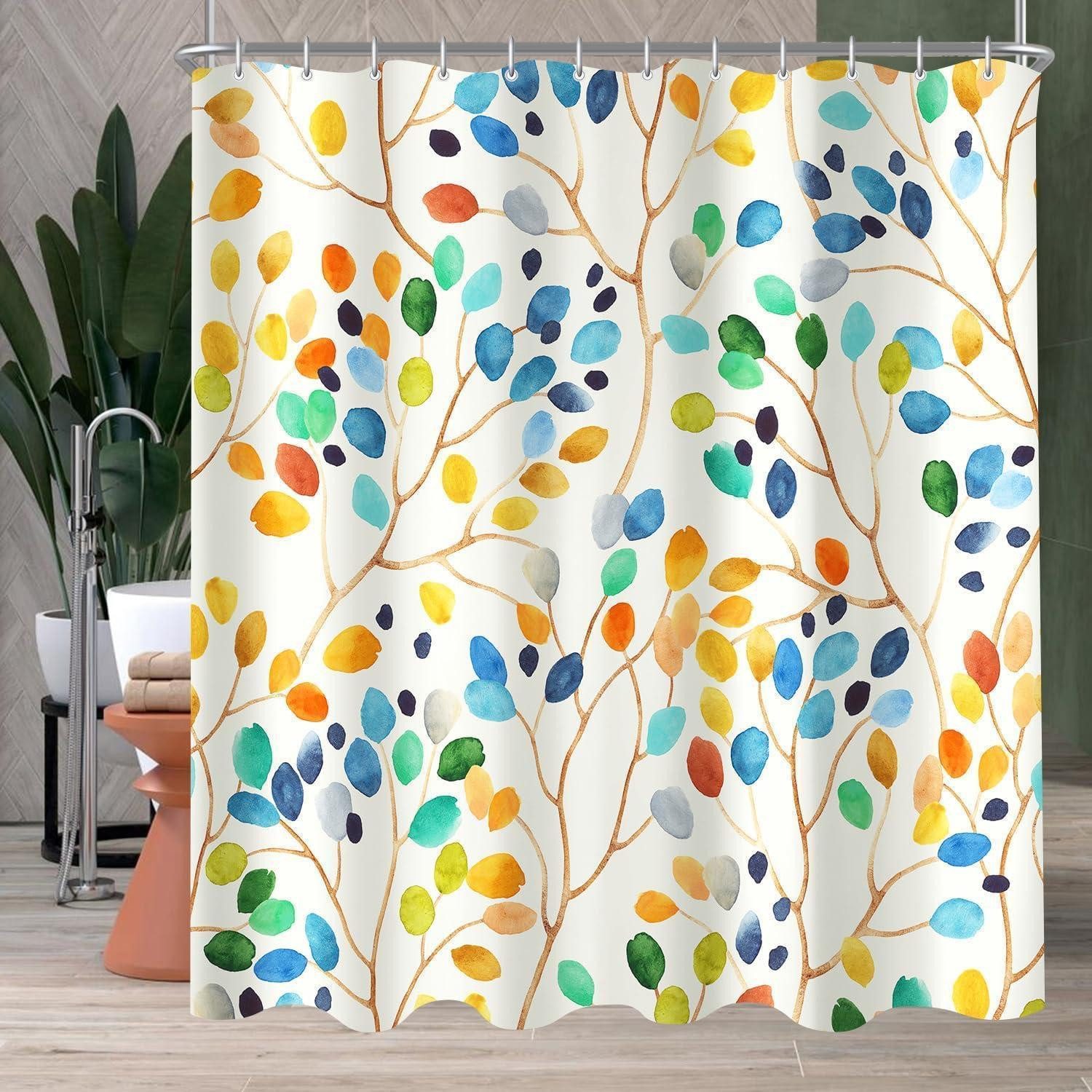 LuxusKollektion Duschvorhang Duschvorhang 180x200cm Polyester Bunter Baum H200 x B180 cm 1er Pack
