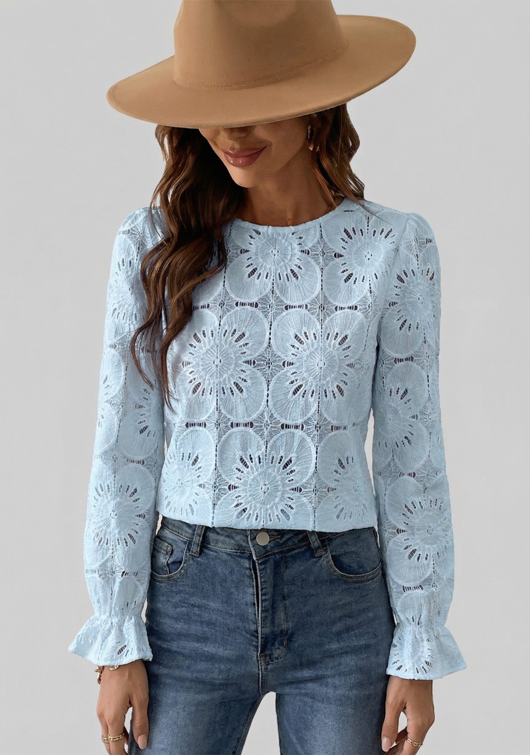 Cupshe Blusentop Romantisches Strick Top aus Spitze