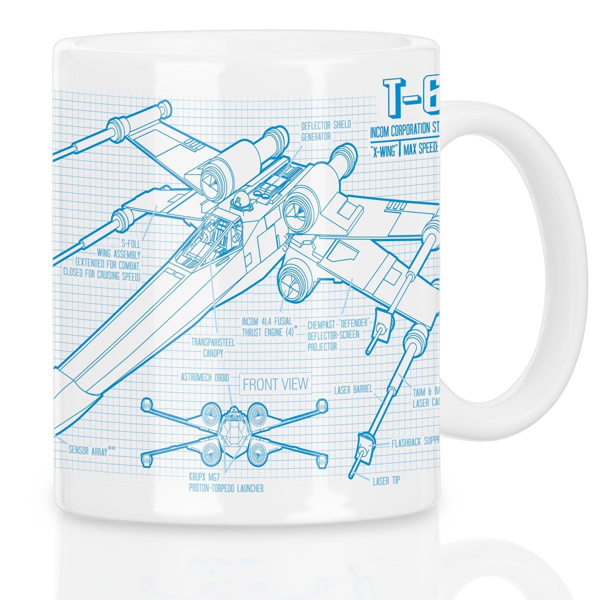 style3 Tasse, Keramik, X-Wing Kaffeebecher Tasse star blaupause t-65 krieg der sterne wars raumschiff luke skywalker