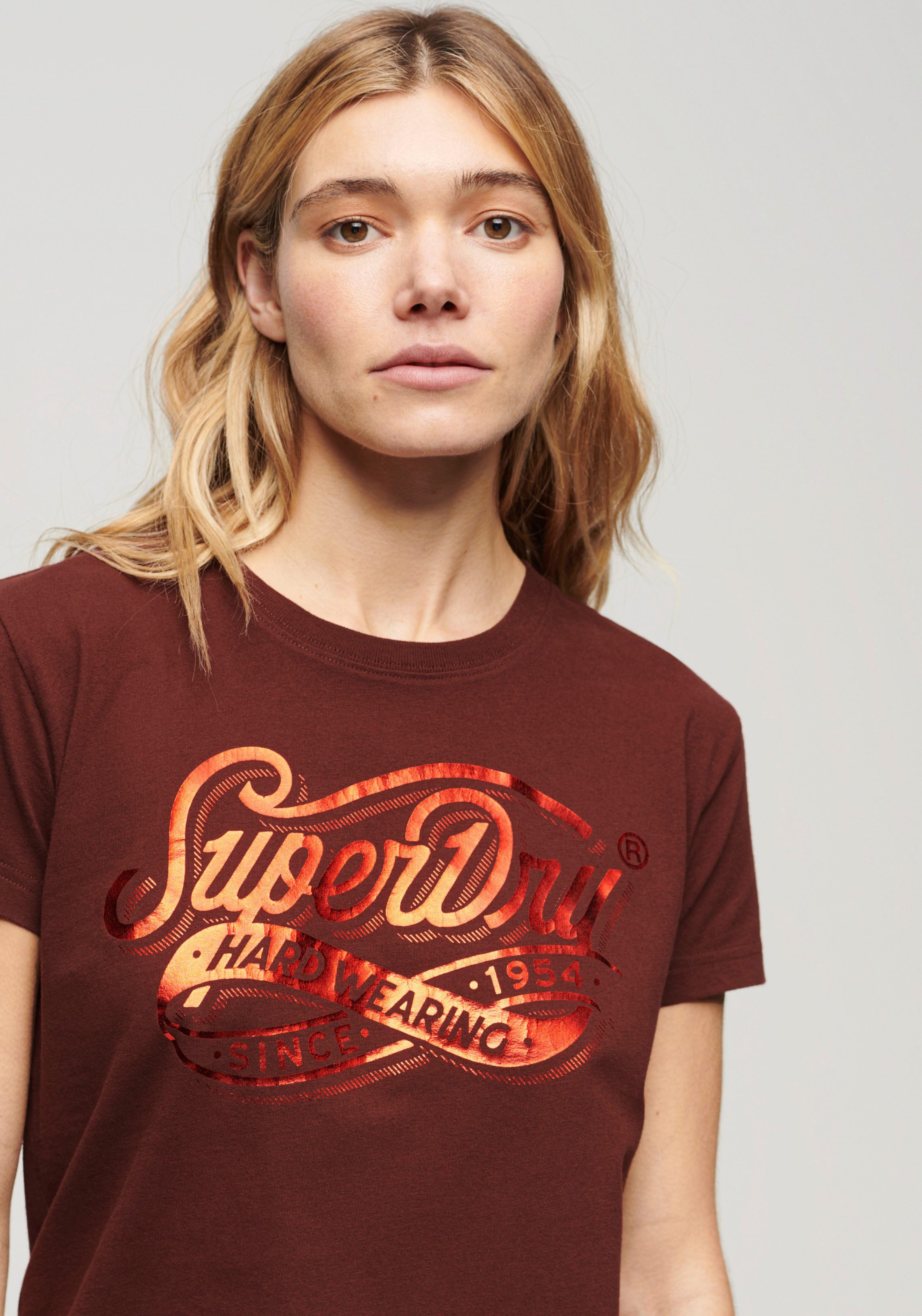 Superdry Print-Shirt FOIL WORKWEAR FITTED TEE günstig online kaufen