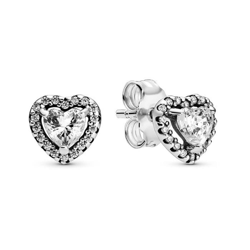 Paar Ohrstecker Damen Ohrstecker Herzen von PANDORA aus Sterlingsilber und Zirkonia