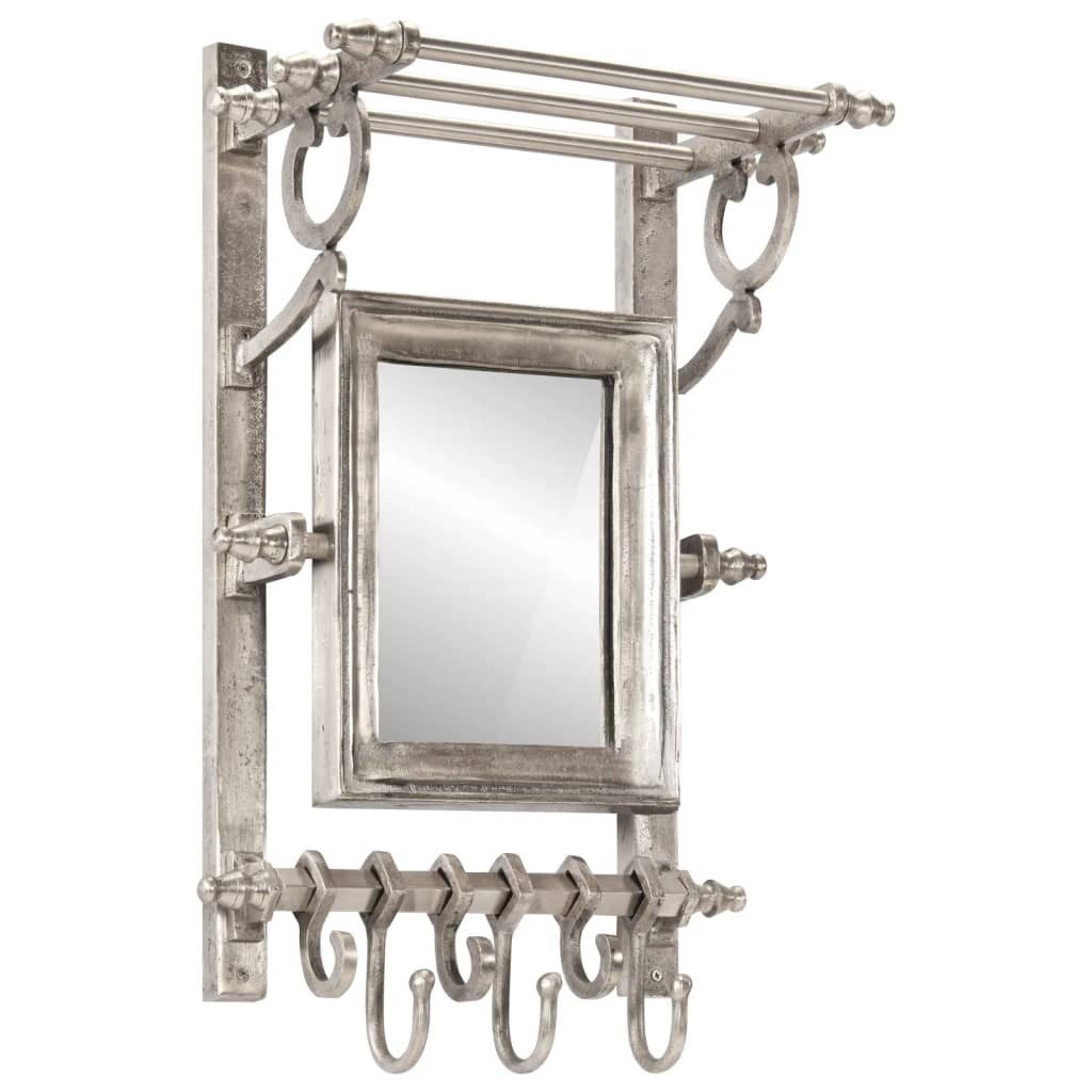 vidaXL Вешалки Wandgarderobe mit Kleiderhaken Aluminium, (1 St)