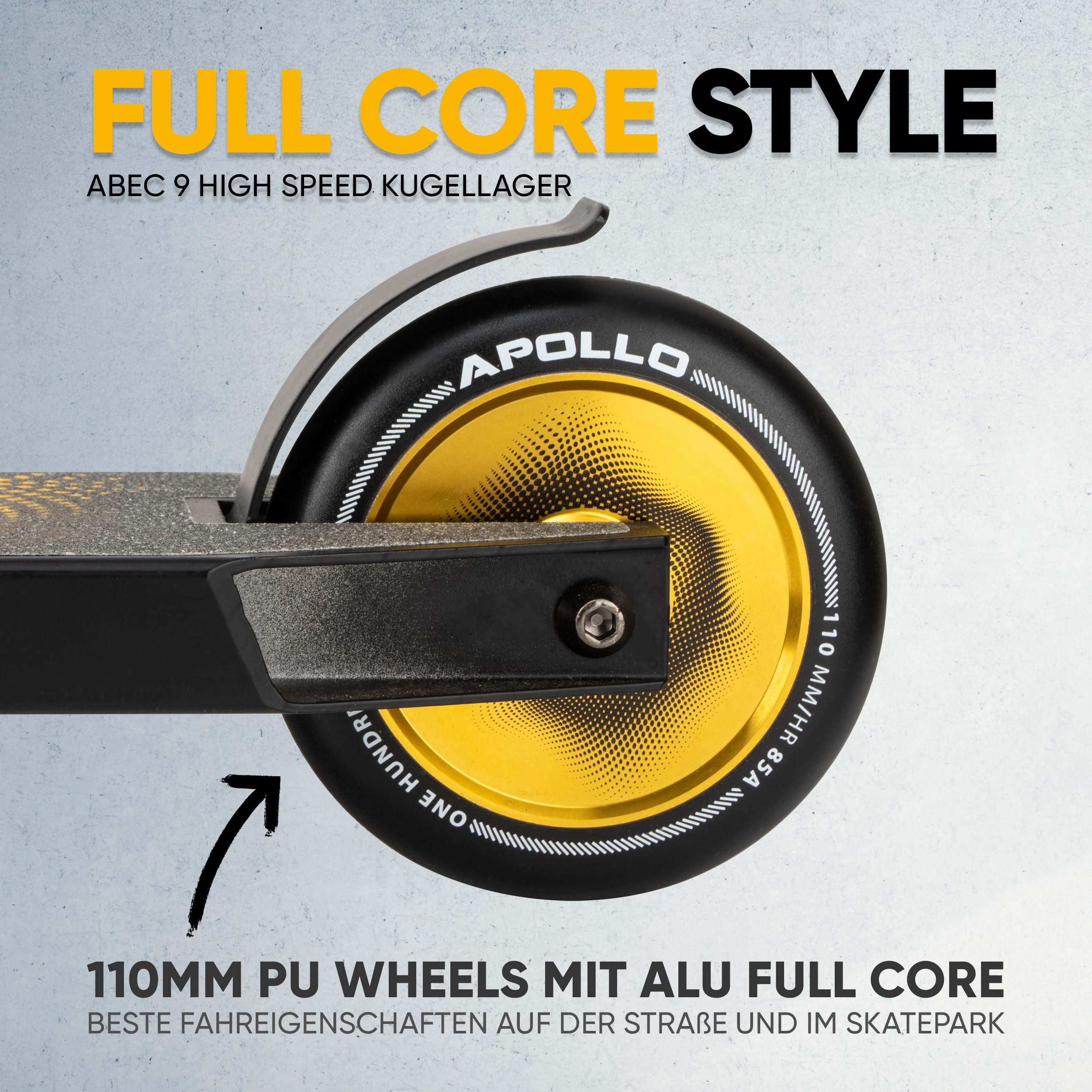 Apollo Stuntscooter Eagle, eloxierter Profi Stuntroller für Kinder & Erwachsene, aus robustem HQ Aluminium, leicht & stabil, bis 100 kg belastbar