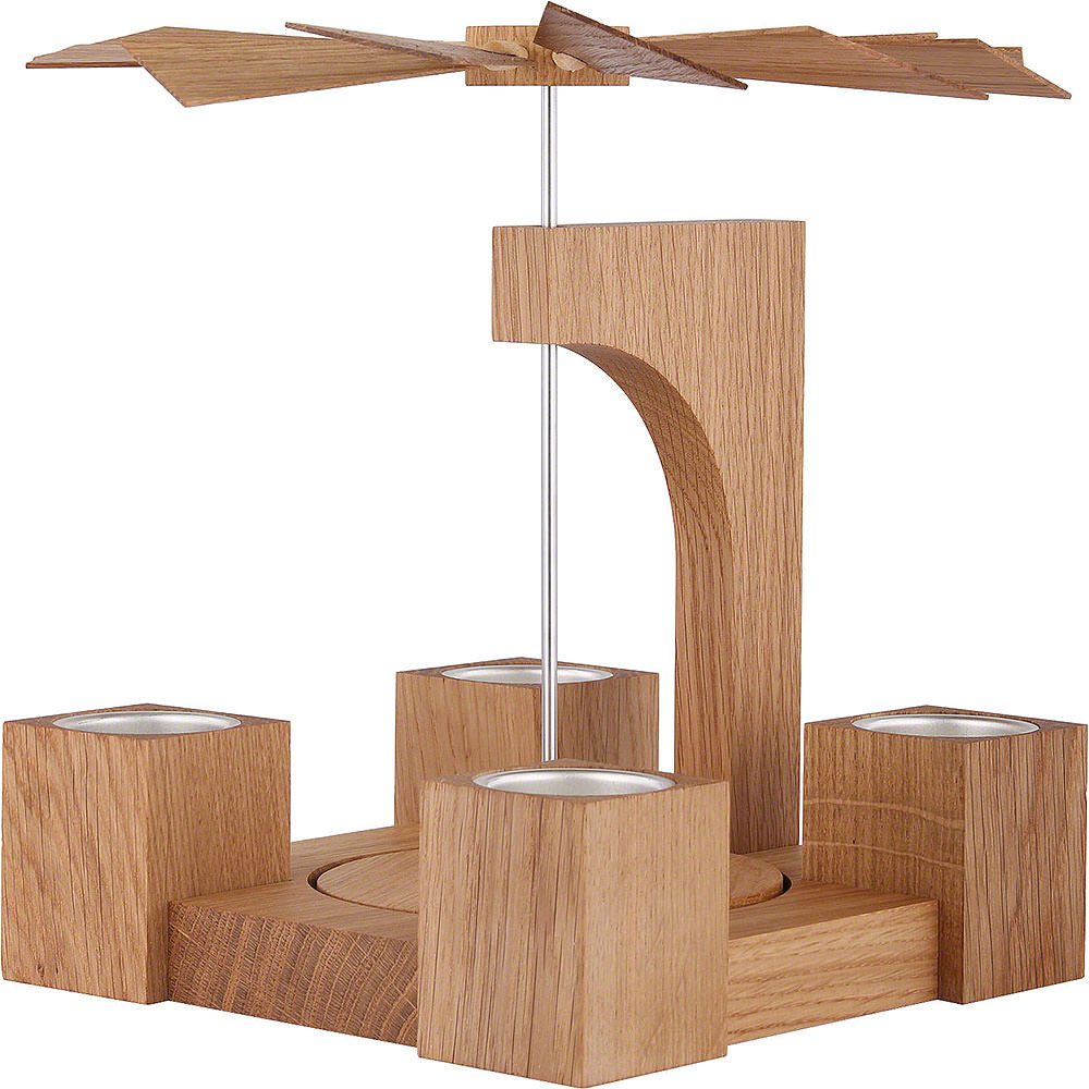 KWO Kunstgewerbe Werkstätten Weihnachtspyramide 1-stöckige Pyramide Eiche natur modern ohne Bestückung (24cm) von KWO