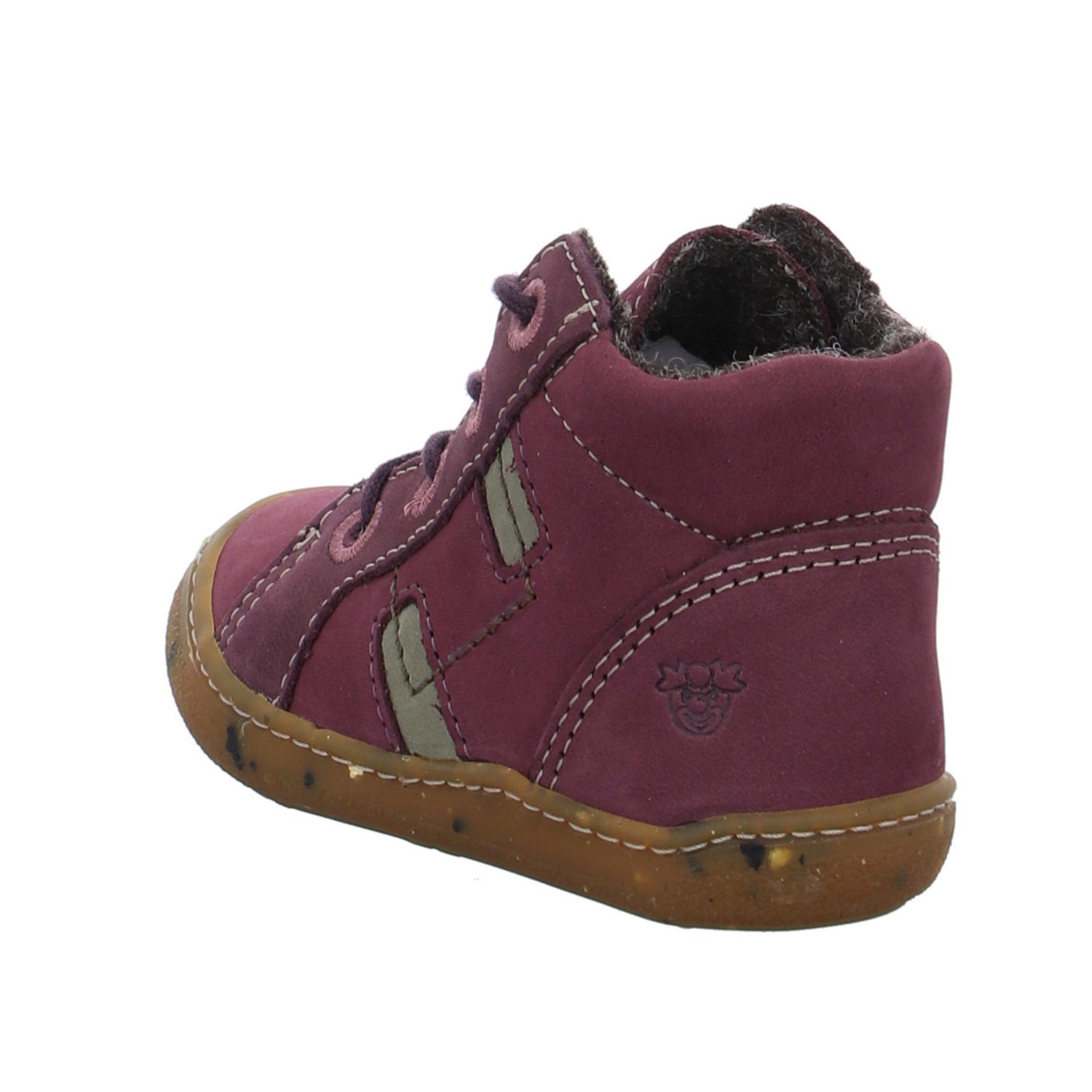 dunkel Baby rot+lila Nubukleder Lauflernschuhe Krabbelschuhe Lauflernschuh Caju Schnürschuh Ricosta