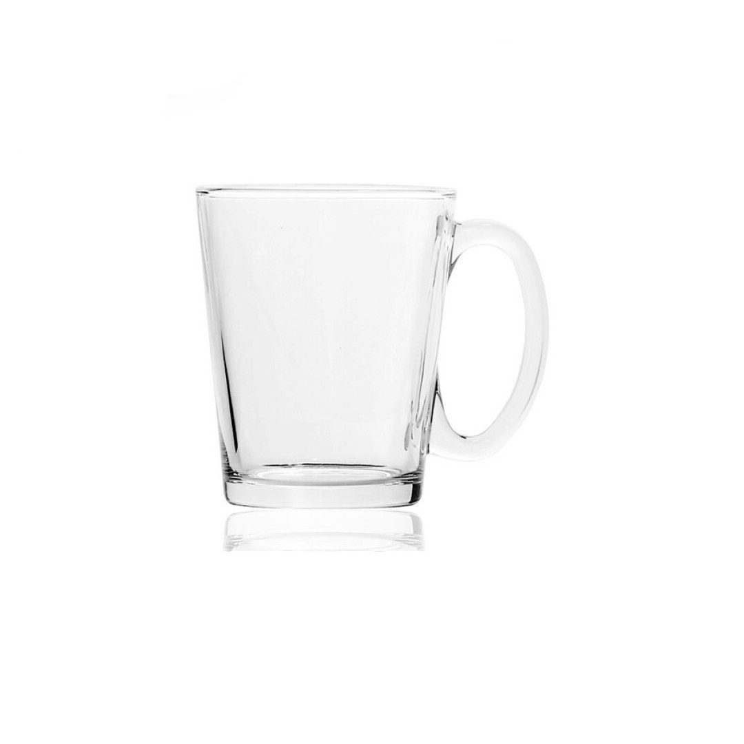 emeco Latte-Macchiato-Tasse 6 Latte Macchiato Gläser 300ml mit Henkel Kaffeegläser Klar Viv-28, 6-tlg., Glas