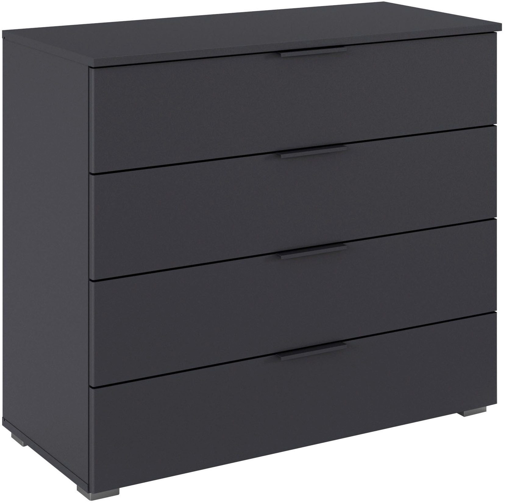 rauch Schubkastenkommode Sideboard Висувні ящикиkommode AGORDO mit Dekor- oder Hochglanzfront (in zwei Griff-Farben, Breite 80 cm), vier große und geräumige Висувні ящики mit viel Stauraum MADE IN GERMANY