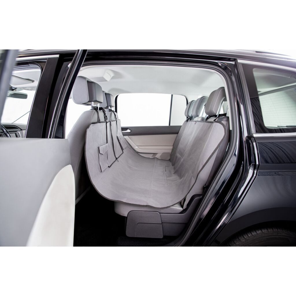 TRIXIE Tier-Autoschondecke Autoschondecke mit Taschen und integrierter Packfunktion - grau - 1,40