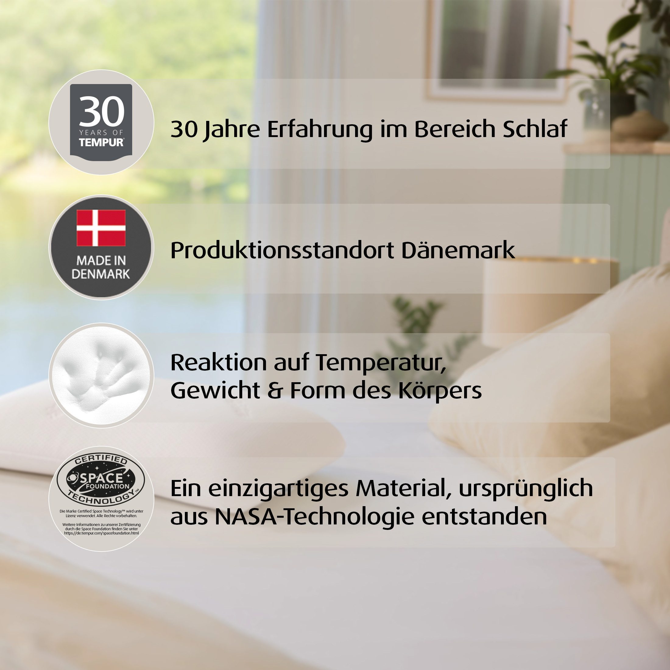 TEMPUR Schlafkissen TEMPUR® Symphony ergonomisches Memory Foam, Memory Foam, druckentlastend – Bild 4 von 5