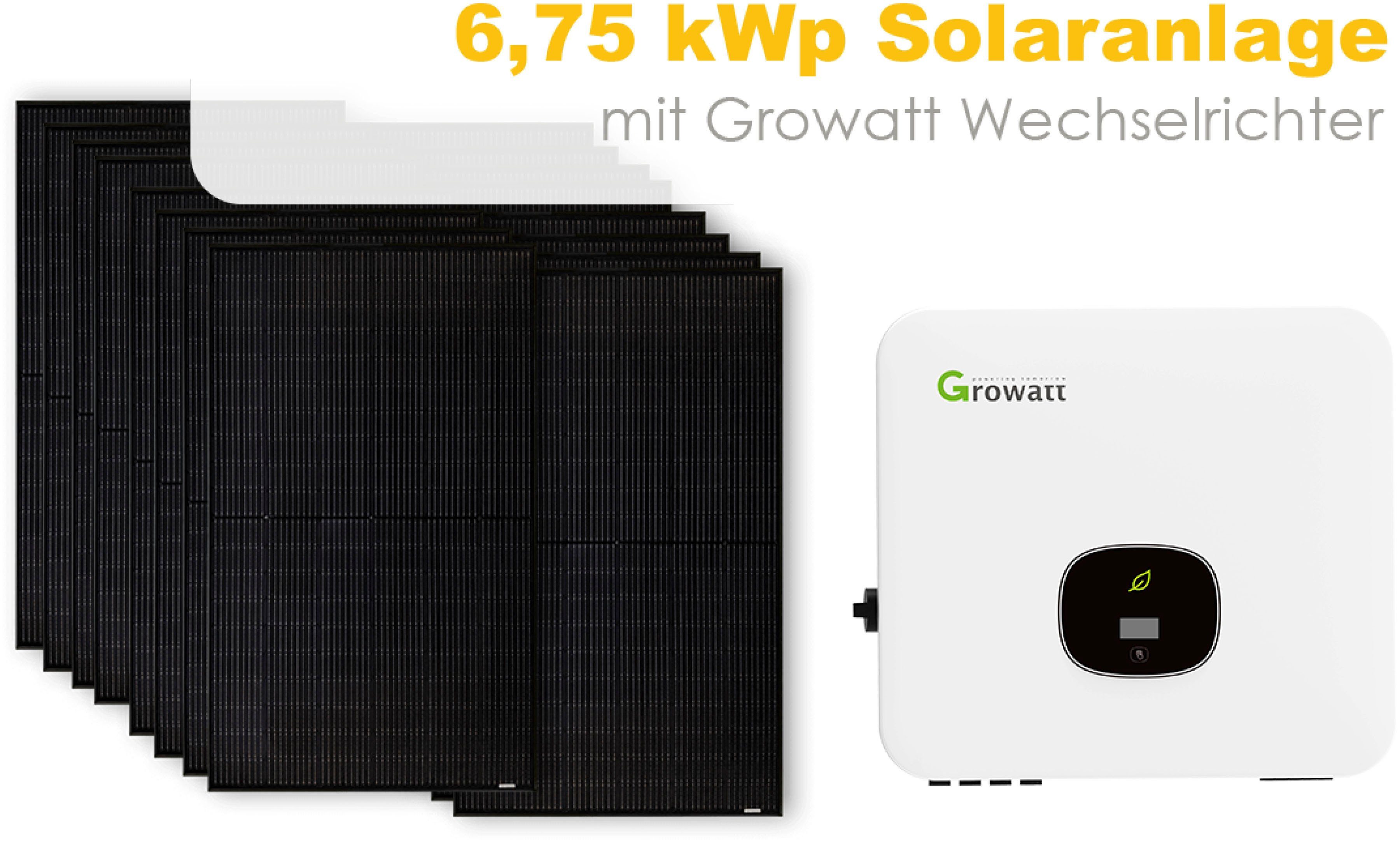as Schwabe Solaranlage, W, 6750 Monokristallin, Wechselrichter Growatt mit (Set)