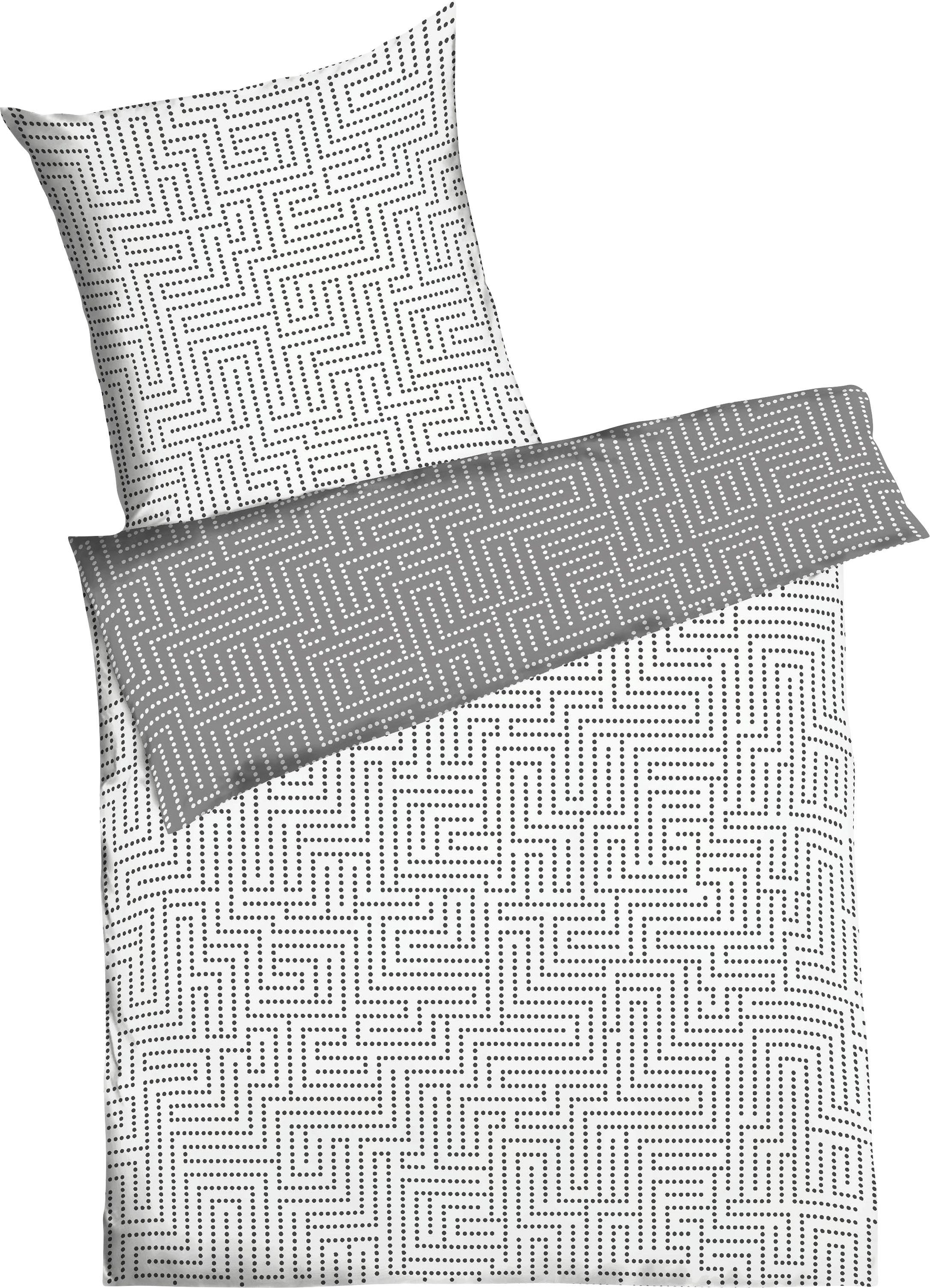 Kaeppel Wendebettwäsche Password, Biber, 3 teilig, mit graphischem Muster aus kleinen Punkten