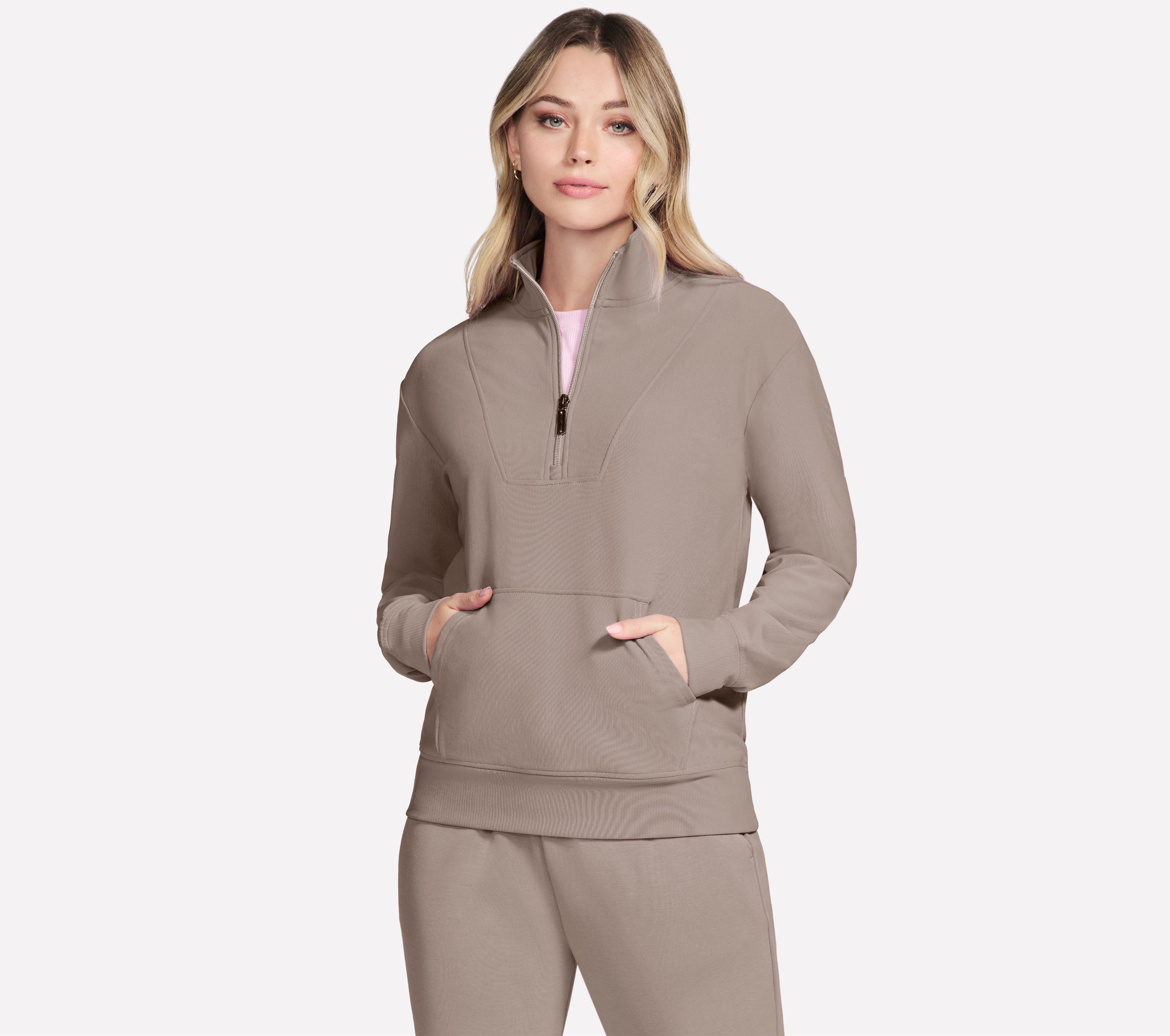 Skechers Rollkragenpullover GOLUXE RIB 1/4 ZIP sportlicher Rollkragenpullover, für Sportmode geeignet