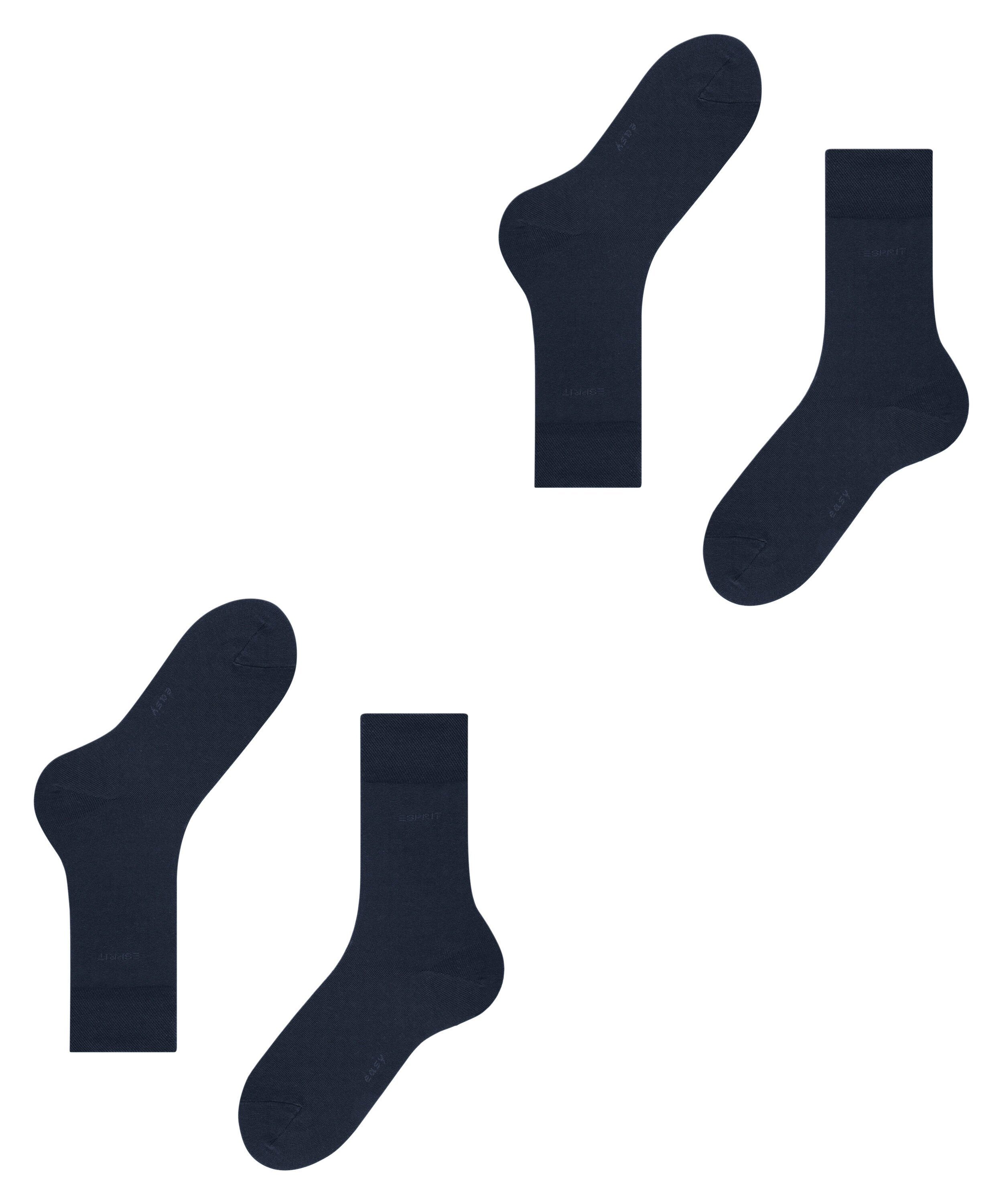 Esprit Socken Basic Easy 2-Pack Socken (2-Paar) mit druckfreiem Komfortbund