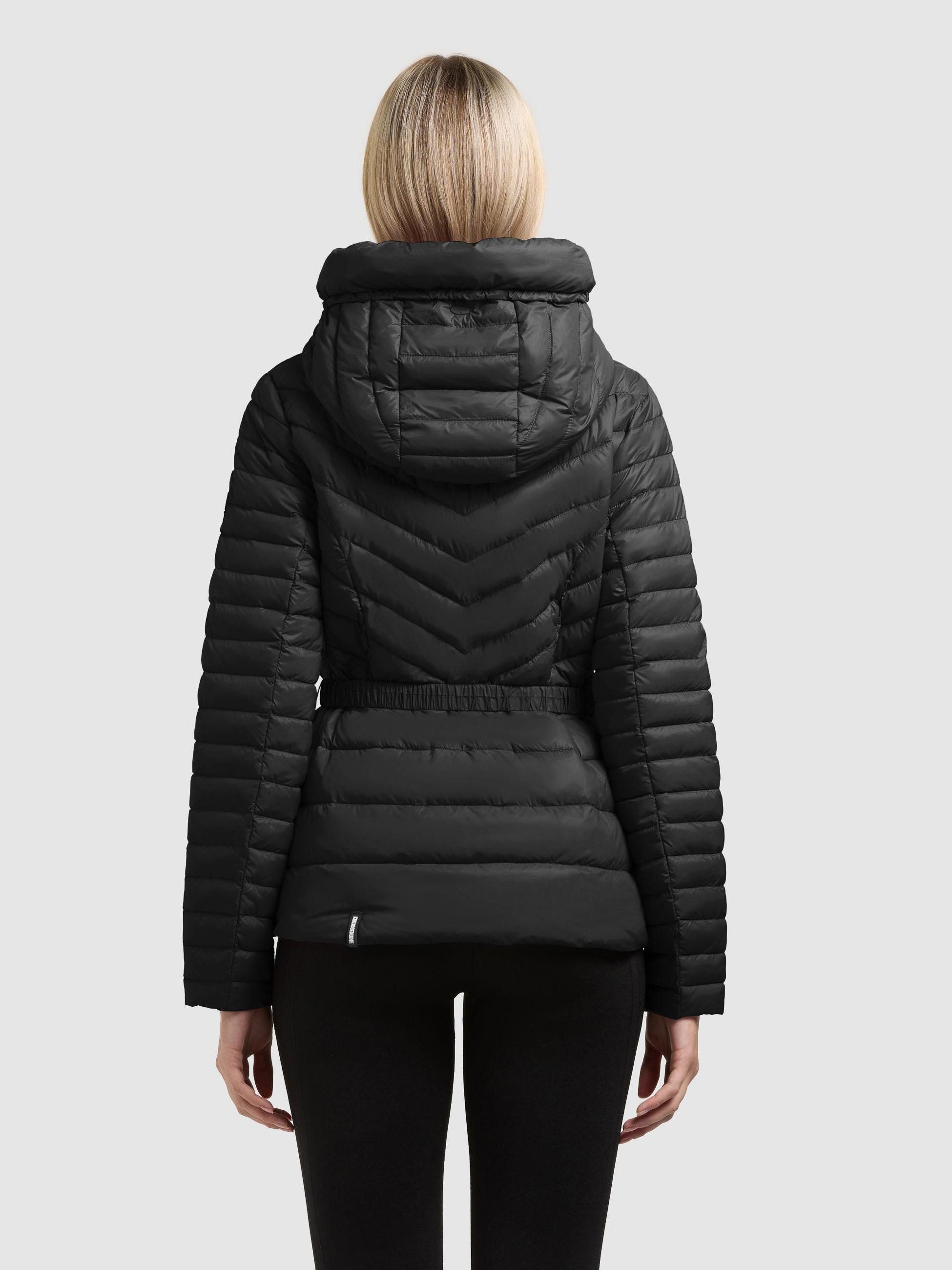 khujo Outdoorjacke Lorella Übergangsjacke mit Kapuze und Taillengürtel