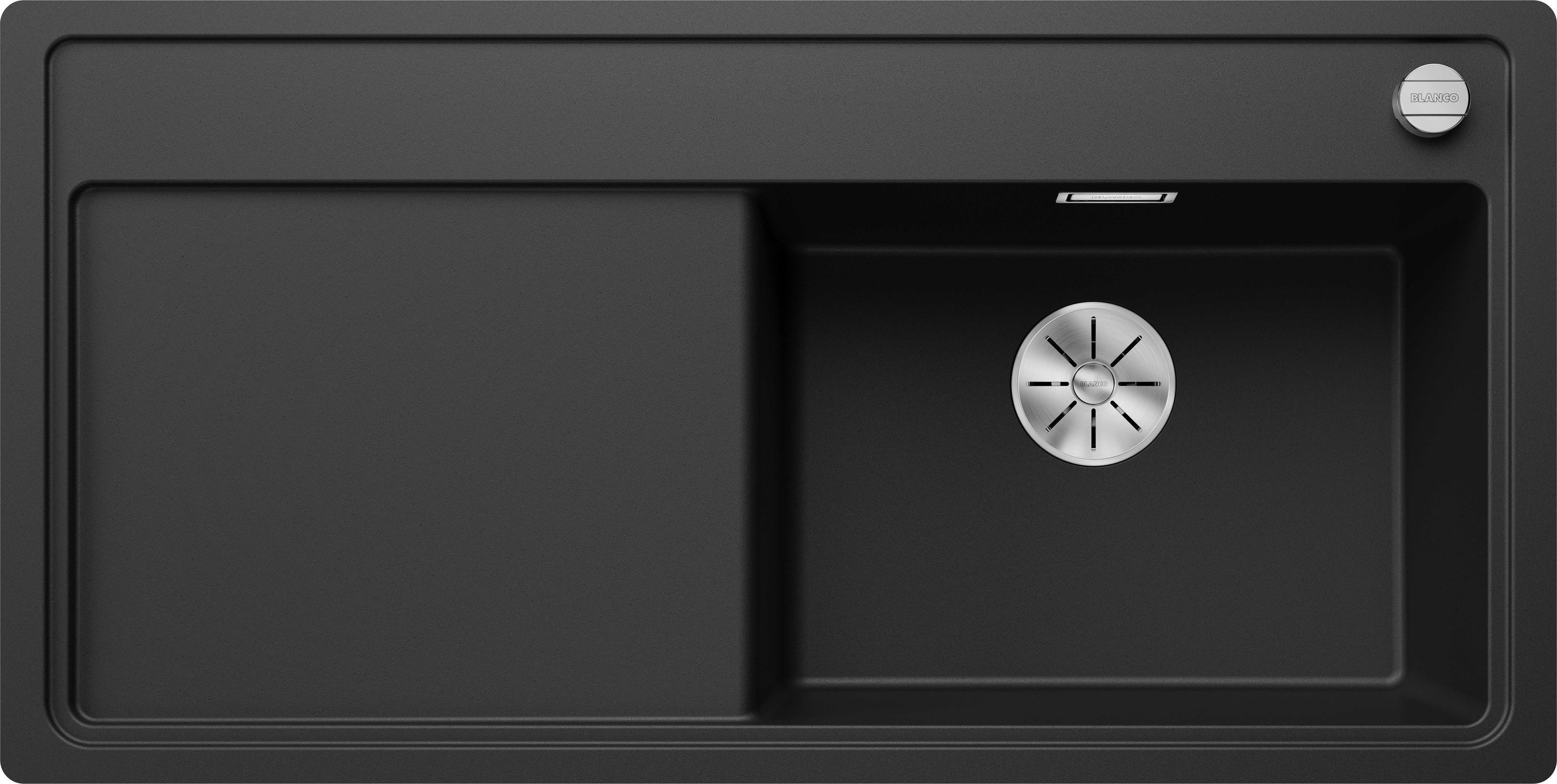 Blanco Einbauspüle ZENAR XL 6 S-F Einbauspüle SILGRANIT schwarz ab 60 cm Excenter, rechteckig, 49.8/98.8 cm