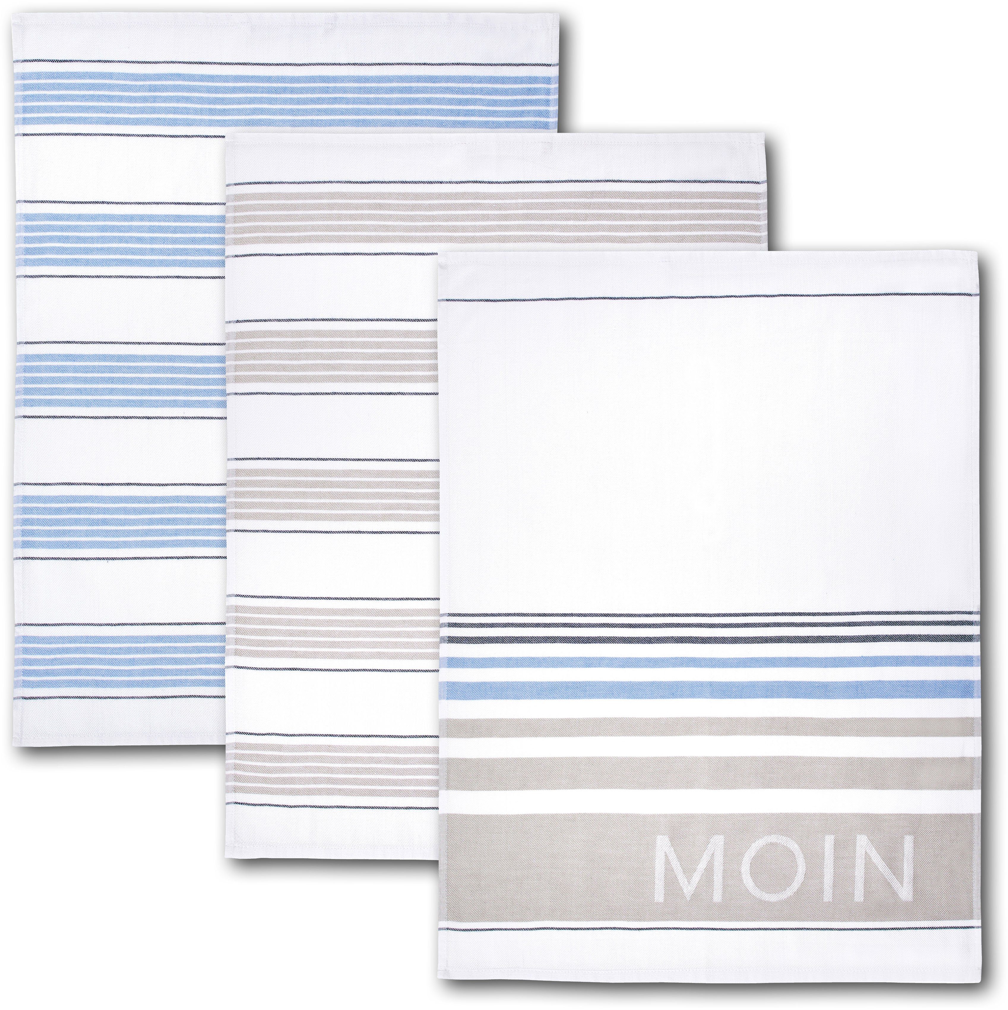 Dyckhoff Geschirrtuch Moin, (Set, 3-tlg), 100% Baumwolle, saugfähig, 50 x 7 günstig online kaufen