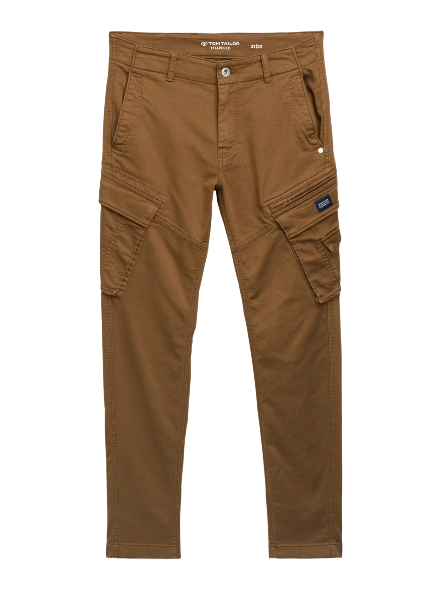 TOM TAILOR Stoffhose N braun,Casual,Baumwolle,Unifarben,Tapered Fit,Mittel