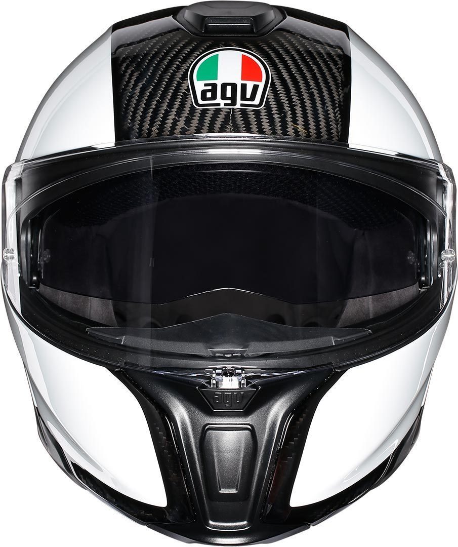 AGV Motorradhelm Sportmodular Carbon Klapphelm, vorbereitet für Kommunikationssystem,integriertes Sonnenvisier