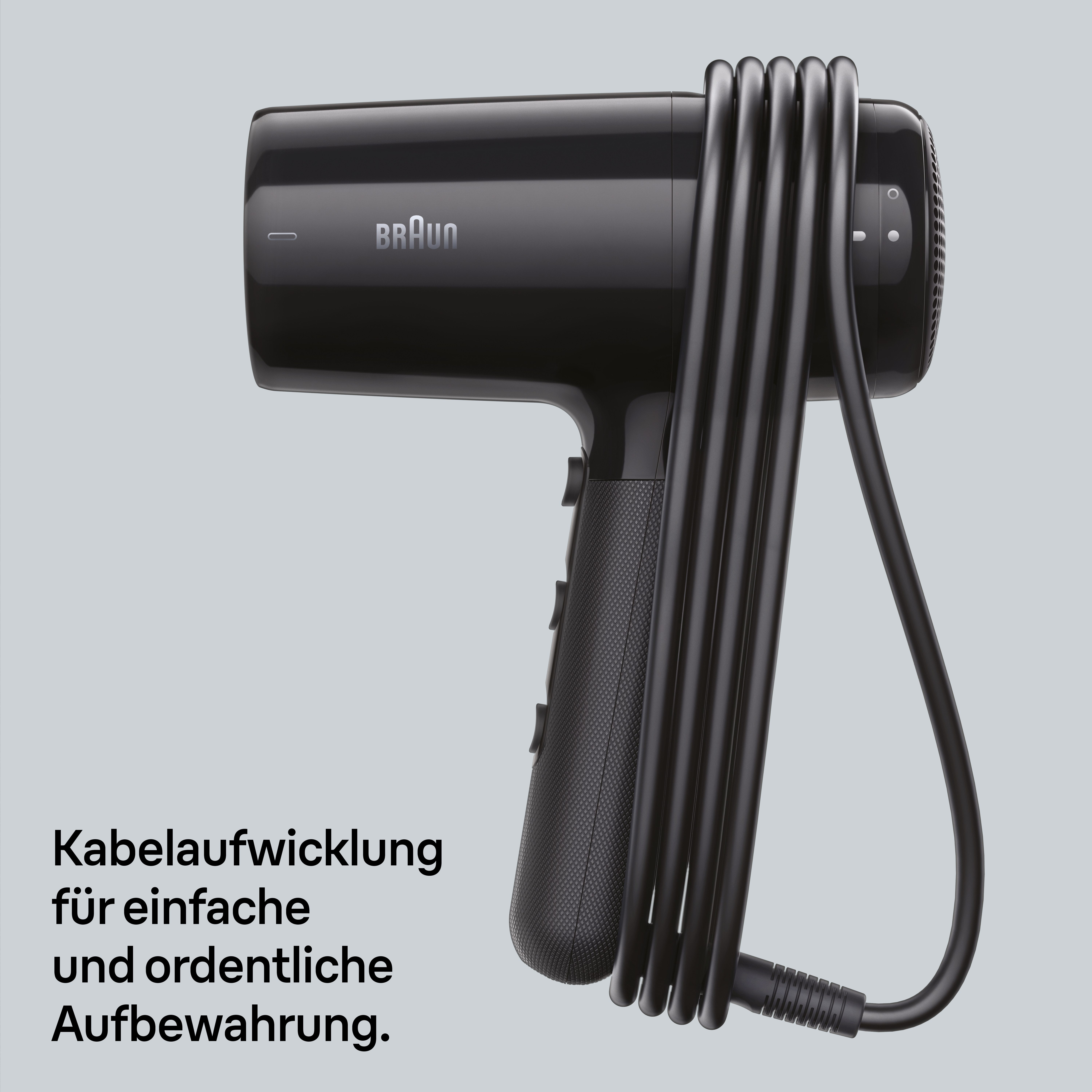 Braun Haartrockner HD2.15, mit Diffusor für Locken, BRHD215E, 2100 W, 2100W, Föhn mit 2 Aufsätzen, ohne Hitzeschäden, Kabelaufwicklung