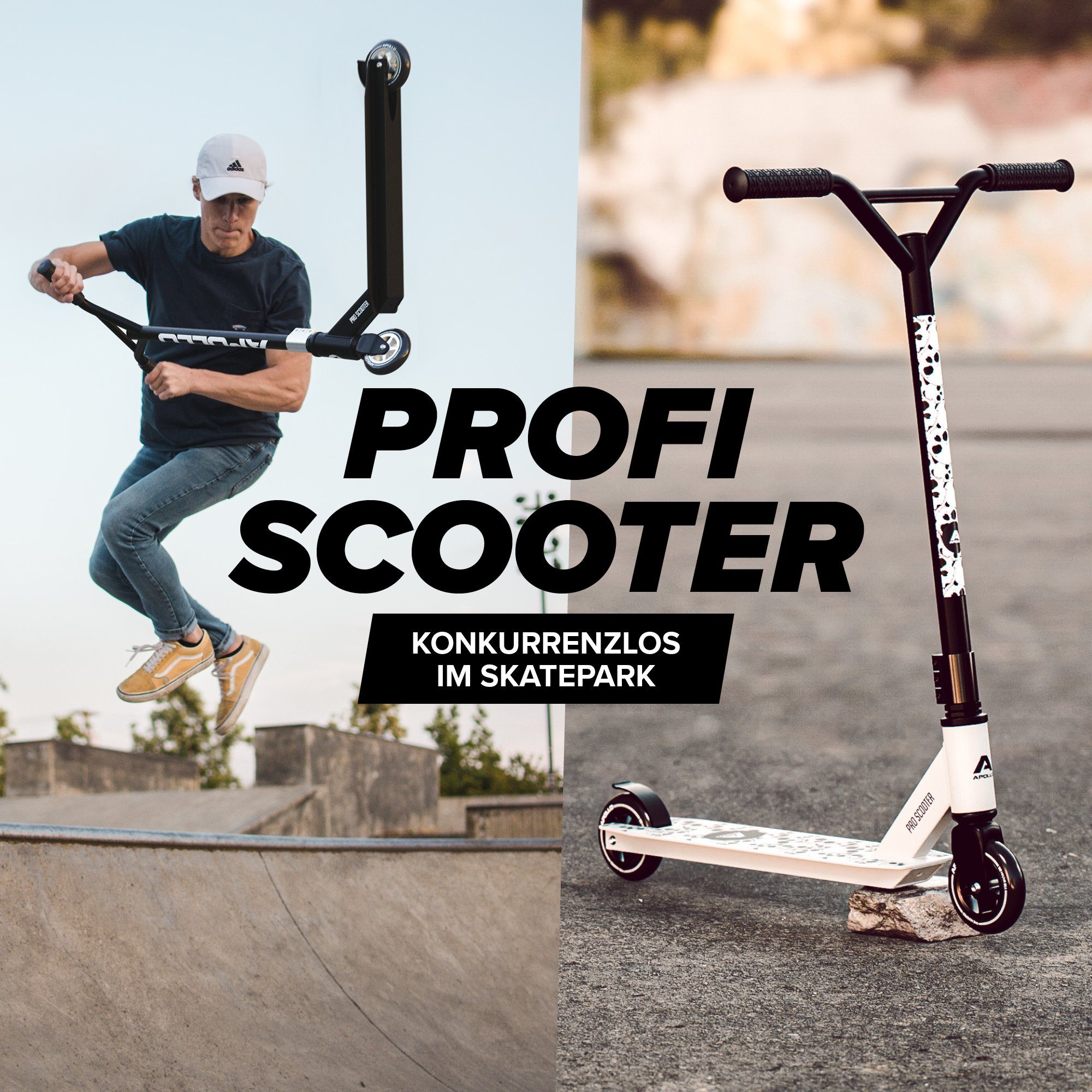 Apollo Stuntscooter Stunt Scooter Kinder Freestyle Kickscooter Genius Pro, Kinderroller Trick Roller Kinder und Erwachsene
