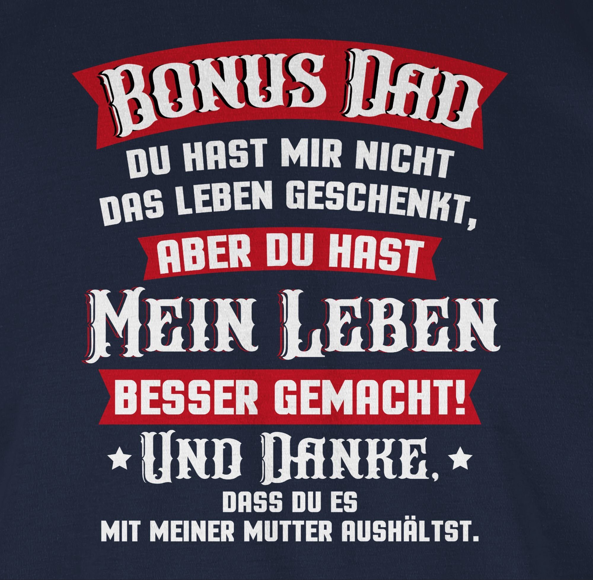rot/weiß - T-Shirt Geschenk Blau Bonus Shirtracer Vatertag Dad für Papa Navy 03