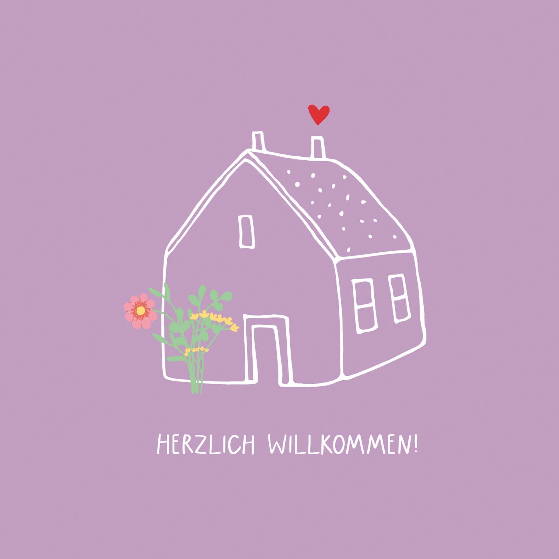 PPD Papierserviette 20 Servietten Herzlich Willkommen 33x33cm, (20 St)