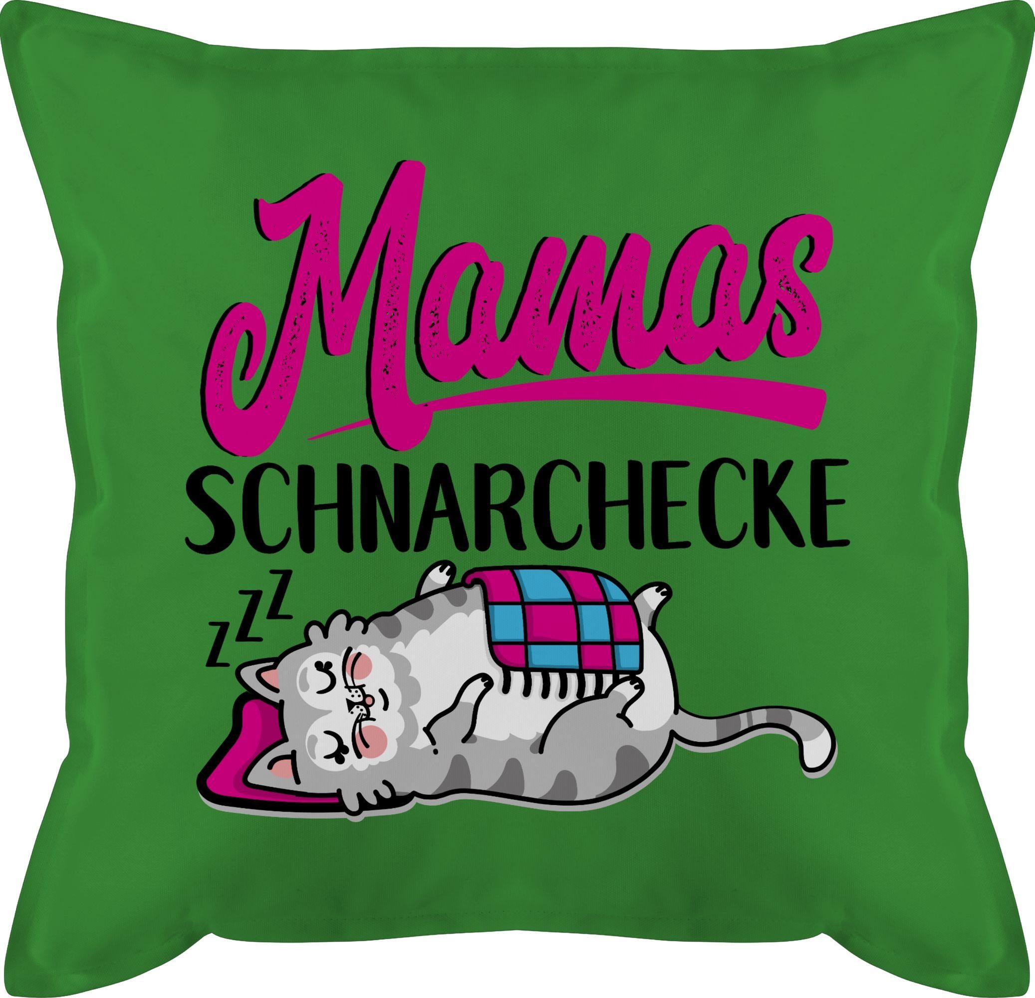 I Schlafplatz, Muttertagsgeschenk Shirtracer Mamas 3 Dekokissen Schnarchecke Grün