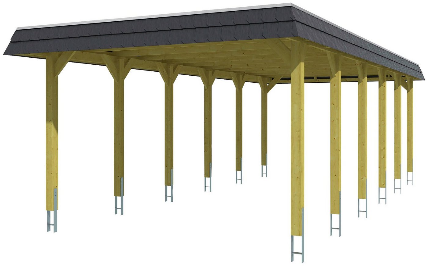 Thumbnail - Skanholz Einzelcarport Spreewald, BxT: 396x893 cm, 209 cm Einfahrtshöhe