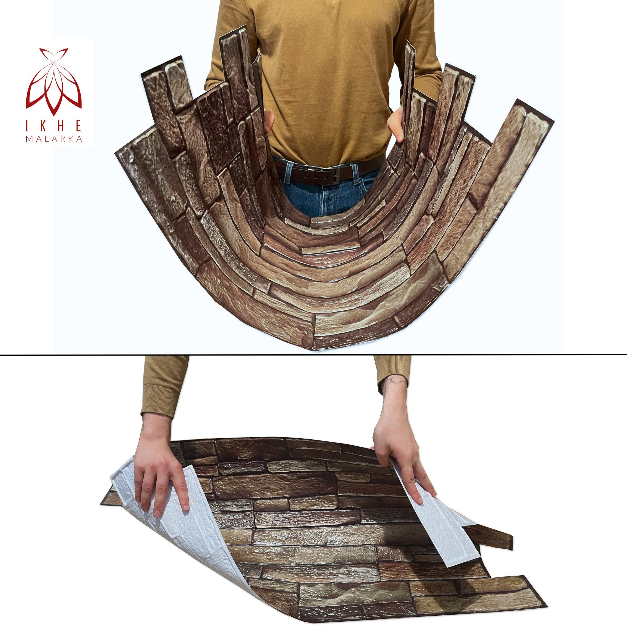 IKHEMalarka 3D Wandpaneel 4qm/10 Stück 3D PVC FLIESEN Wandpaneele, BxL: 50,00x92,00 cm, 4,00 qm, Wandverkleidung PVC-Verkleidung IMITATION OF STONE Stein Imitat – Bild 4 von 5
