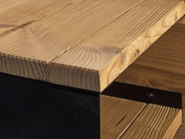 Moebel-Eins Nachttisch, CURBY Nachtkommode Natur für Balkenbett, THERMO-Fichte, Material Massivholz/Metall