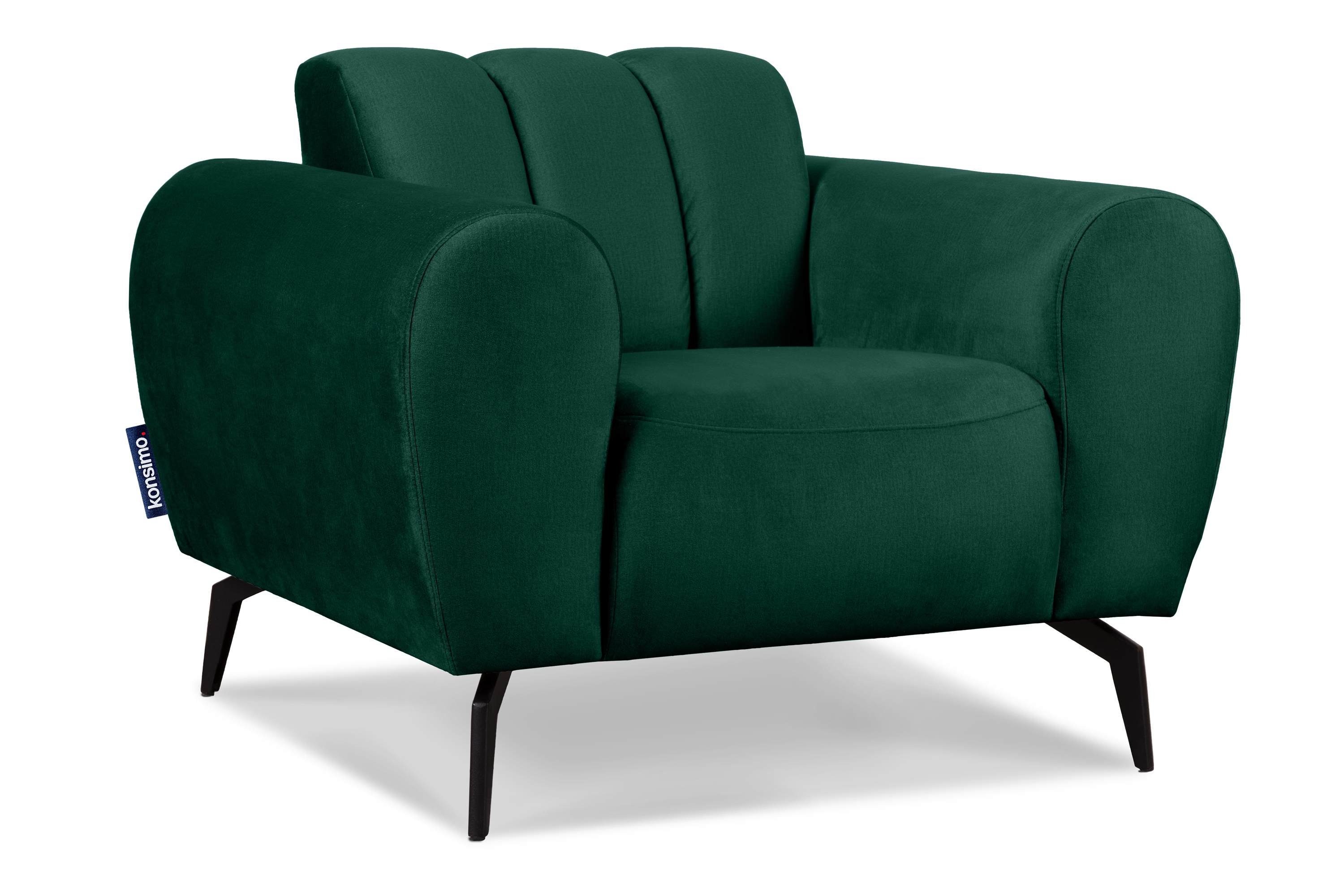 | mit RUBERO mit dunkelgrün Gewebe Sessel dunkelgrün Design breiten Armlehnen, wasserabweisenden Konsimo Eigenschaften, modernes