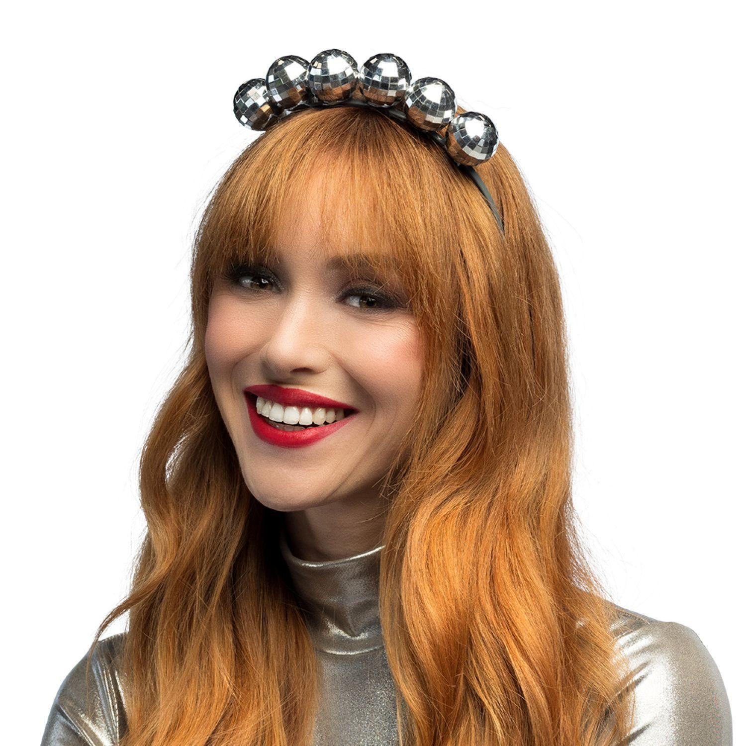 Boland Kostüm Haarreif mit Discokugeln, Silber