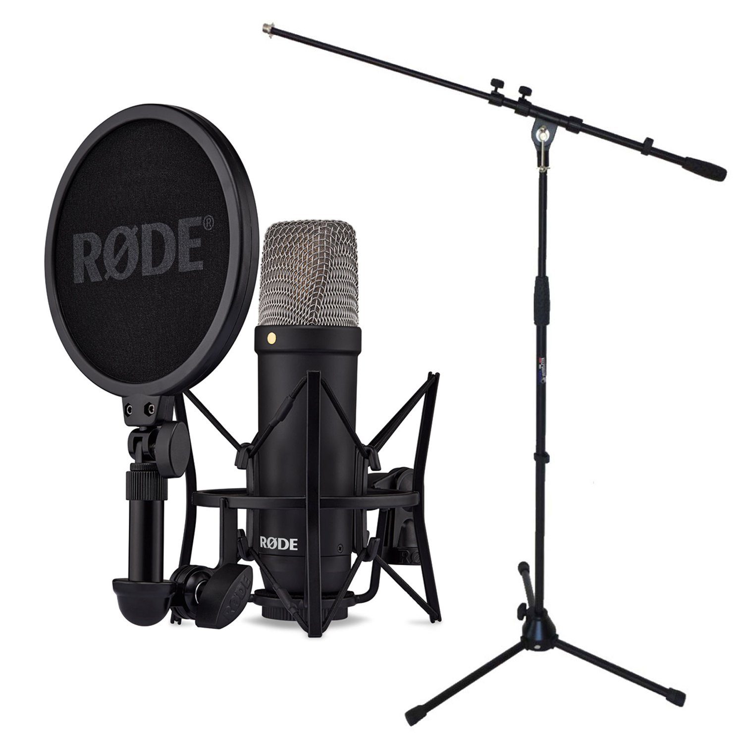 RØDE Mikrofon NT1 Signature Black (mit Mikrofon-Stativ)