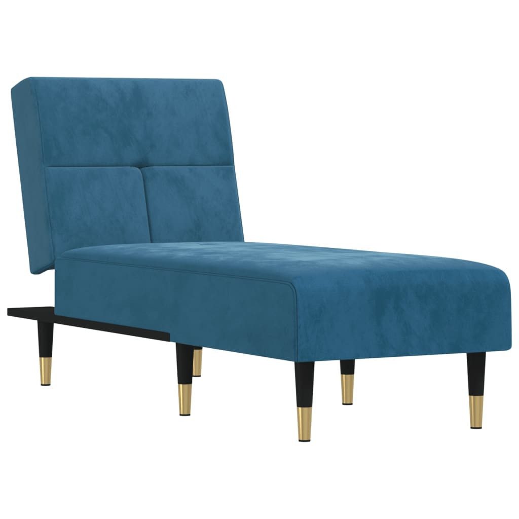 vidaXL Chaiselongue Chaiselongue Blau Samt, 1 Teile