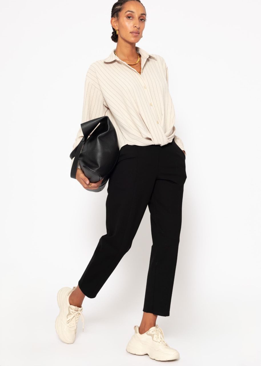 SASSYCLASSY Chinohose Chinohose Damen mit Ziernaht Details und Gummibund Lä günstig online kaufen