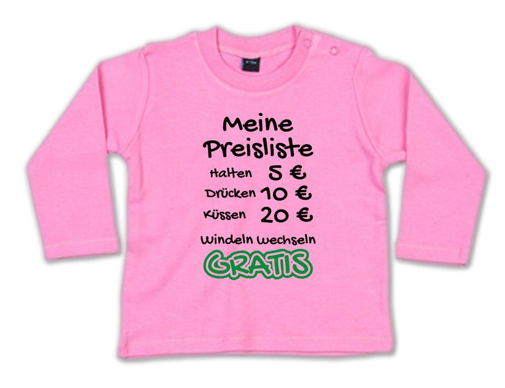 Ggraphics Longsleeve Meine Preisliste Halten, Drücken, Küssen