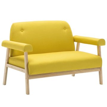 vidaXL Sofa 2-Sitzer-Sofa Stoff Gelb Couch