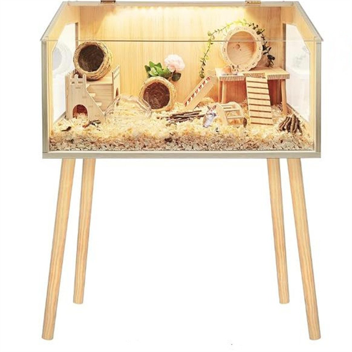 GarveeMore Kleintierkäfig Hamster Käfig, große Hamster Käfige und Acrylblätter