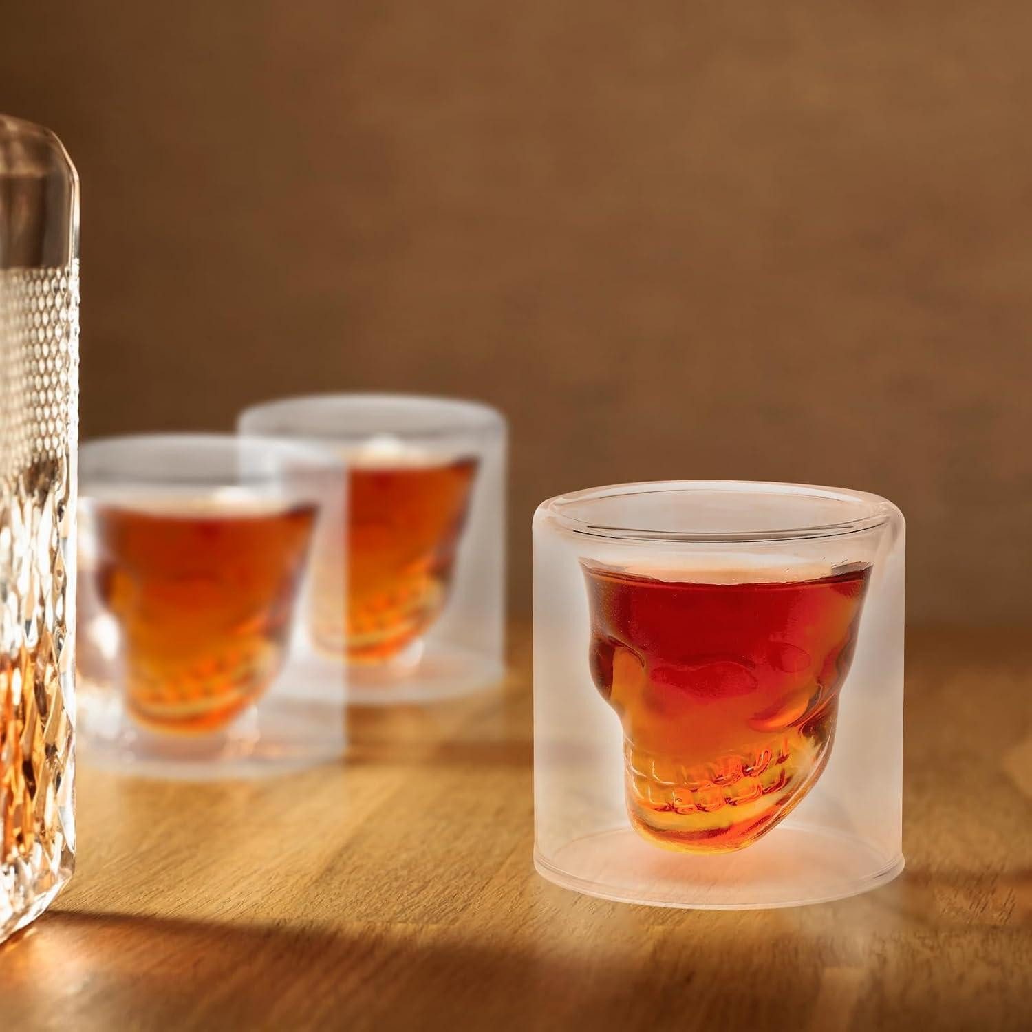 LuxusKollektion Schnapsglas Totenkopf Gläser Set 4 Stück Schädel Shotgläser 75ML Keine Marke