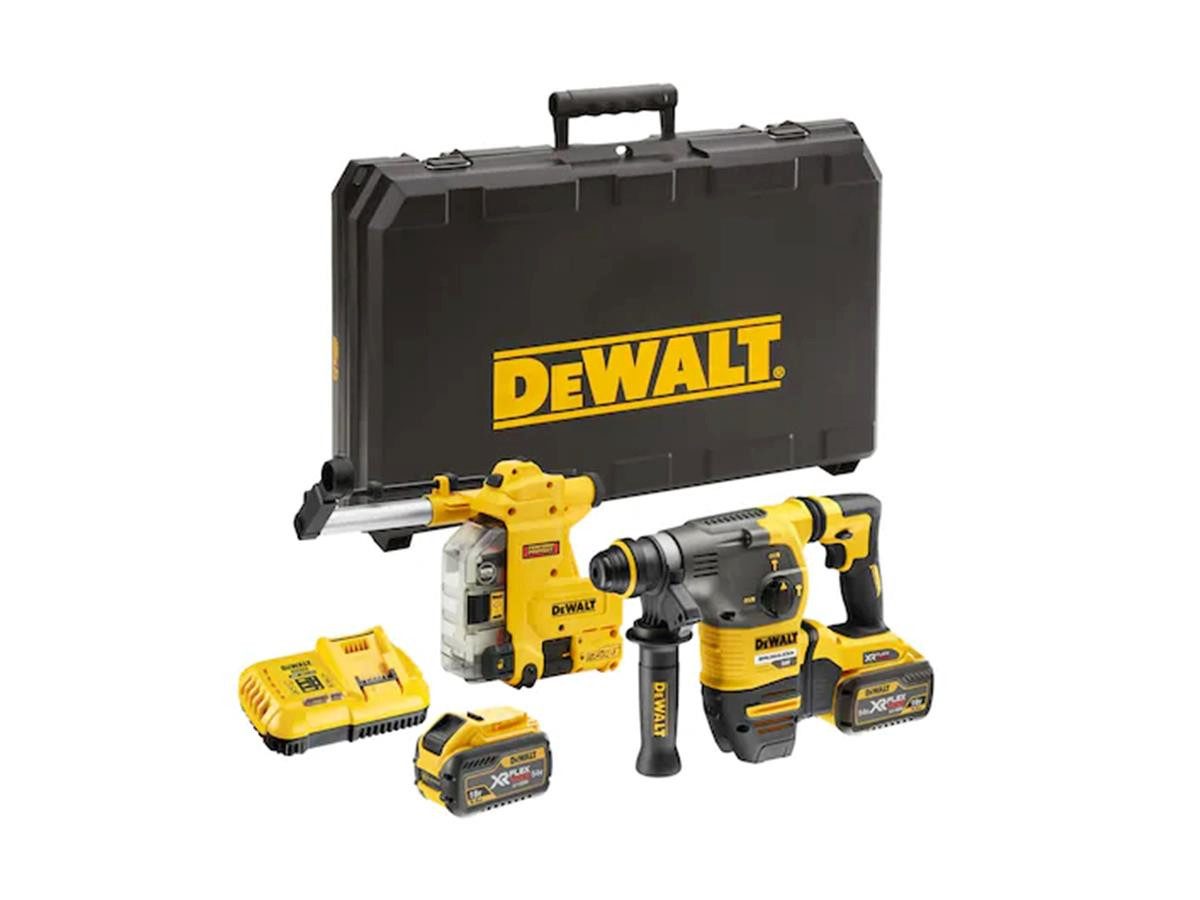 DeWalt Akku-Kombibohrhammer Flexvolt SDS-plus, 54V, max. 1000 U/min, (Set), inkl. 2 Akkus & Ladegerät, 3,5 J,mit Staubabsaugung & Transportkoffer