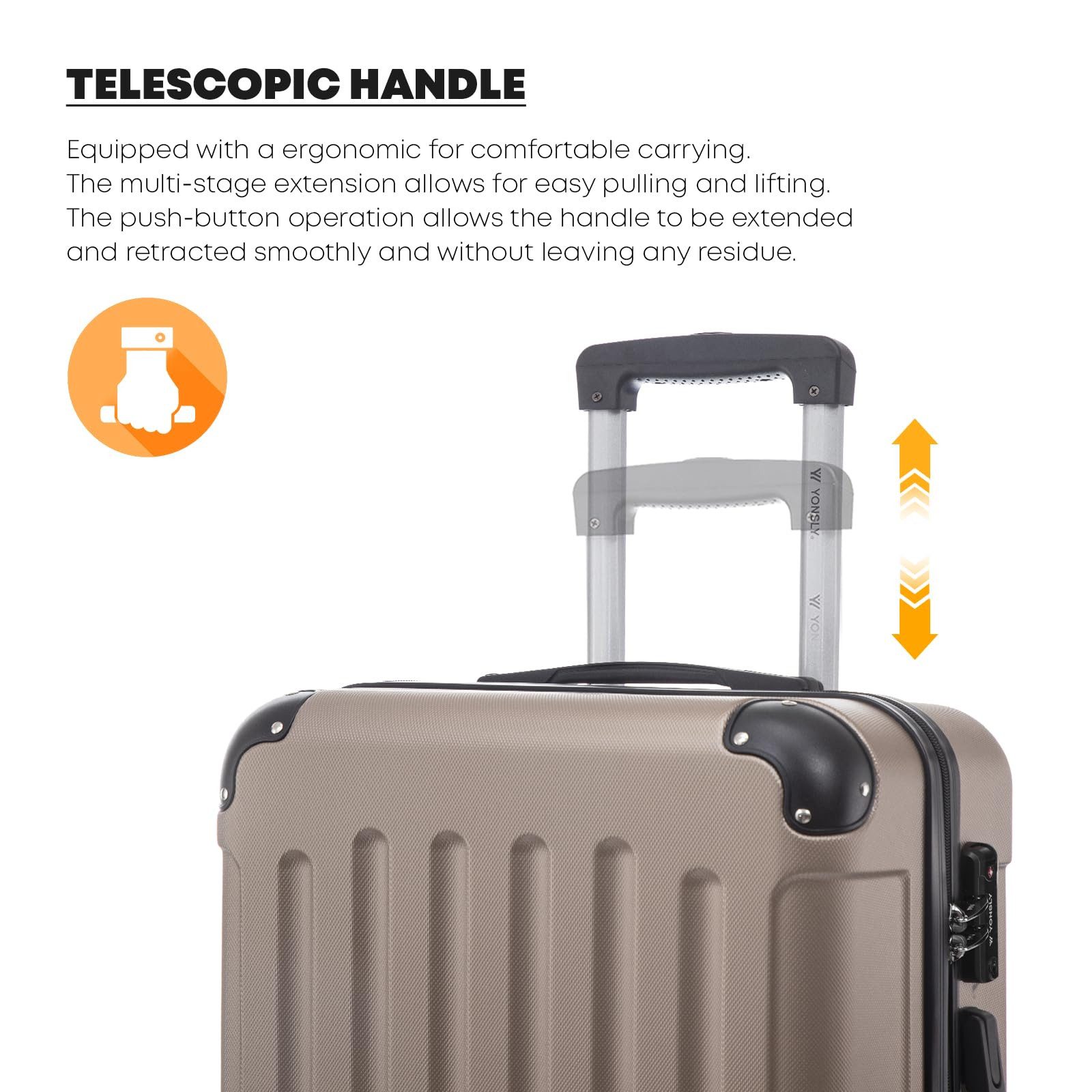 yonsly Hartschalen-Trolley Premium Hartschalen-Reisekoffer Trolley Kabinenk günstig online kaufen