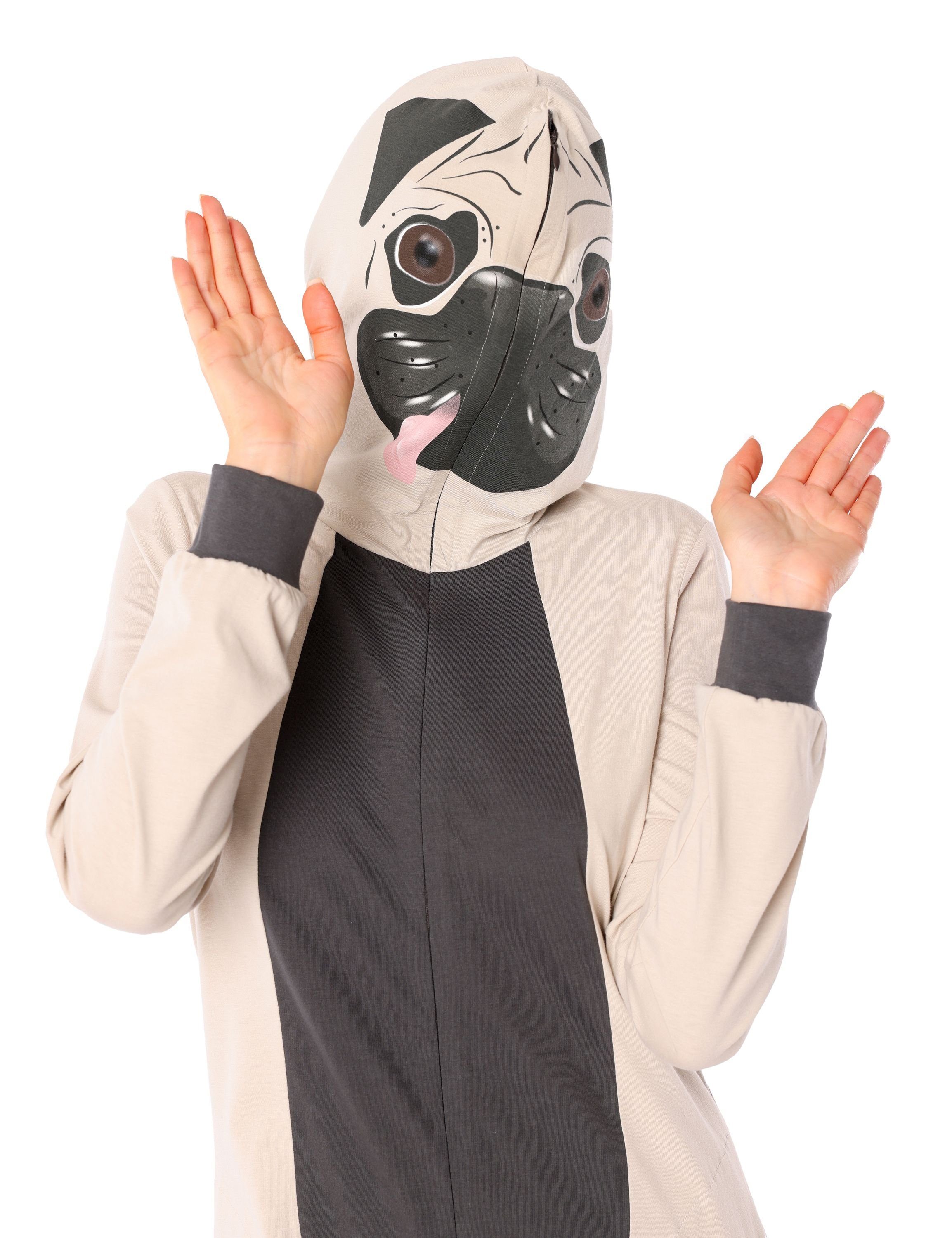Ladeheid Schlafanzug Damen Schlafoverall Jumpsuit mit Kapuze LA40-234 Karnevalskostüm ohne
