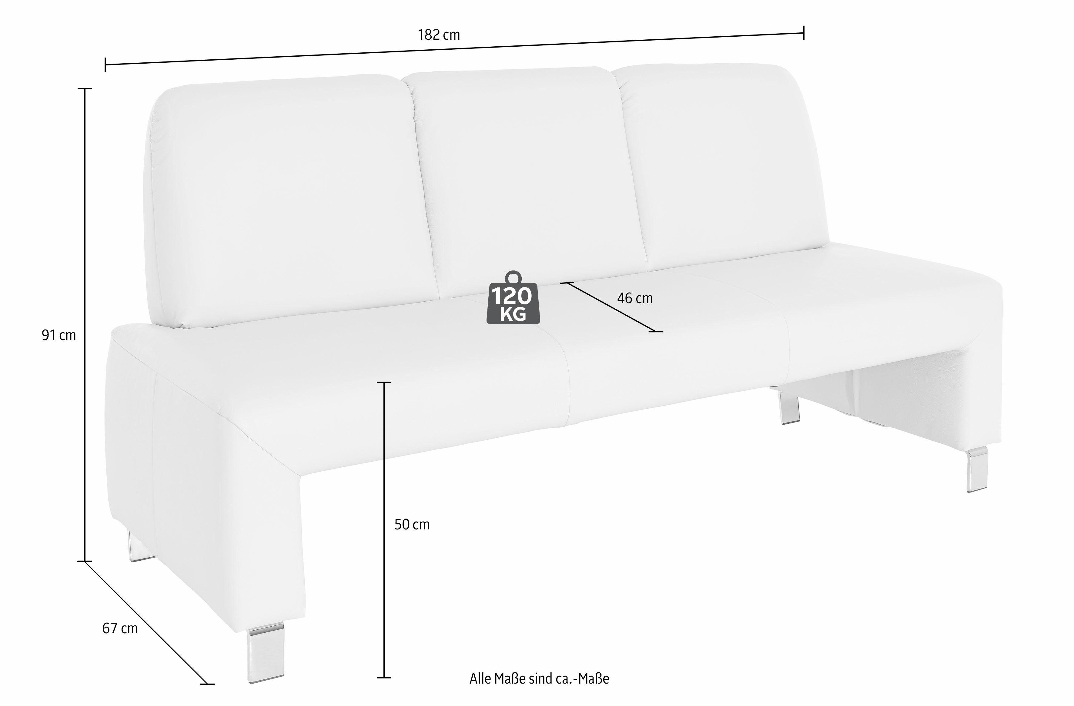 exxpo - sofa fashion Polsterbank Intenso, Sitzbank, Breite 182 cm, wahlweise in Leder oder Textil, hohe Bodenfreiheit, frei im Raum stellbar, hoher Sitzkomfort