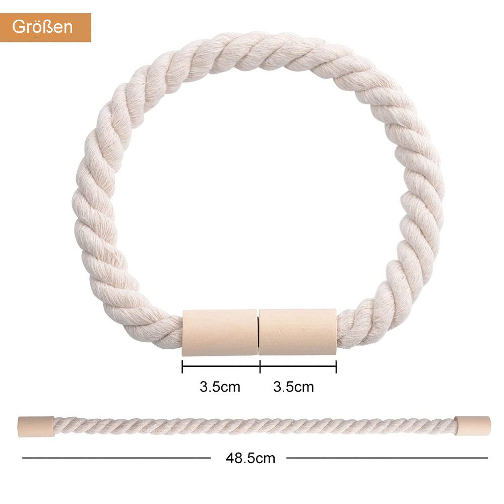 NUODWELL Raffhalter 2 Stück Magnetische Vorhang Raffhalter, gewebtes Seil V günstig online kaufen