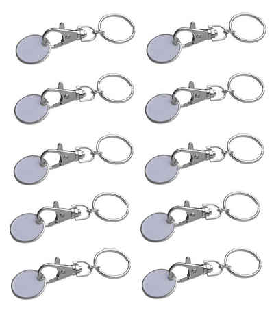 Livepac Office Schlüsselanhänger 10x Metall Schlüsselanhänger mit Einkaufschip