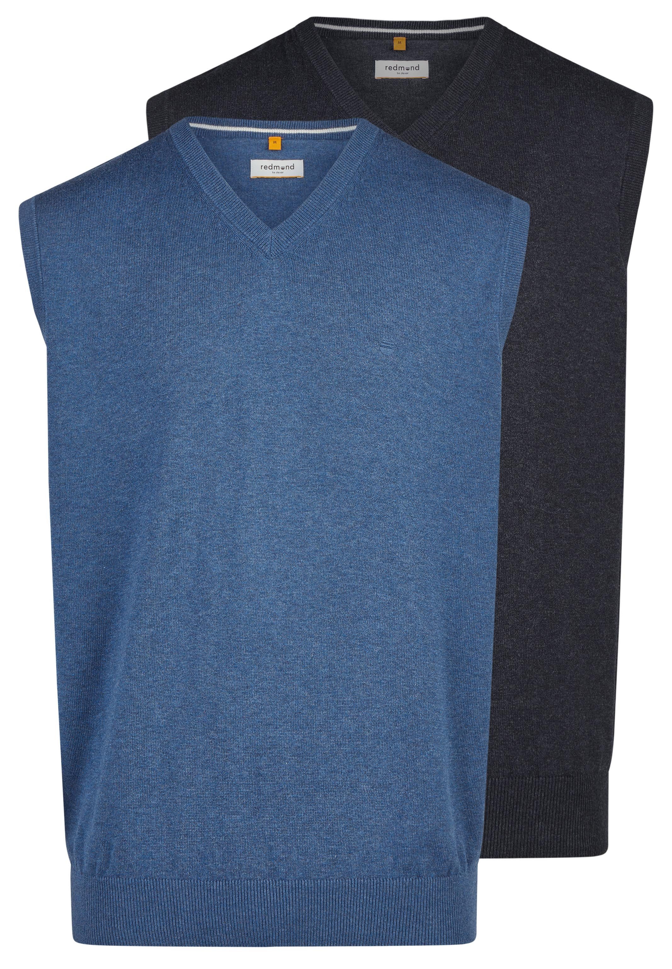 Redmond Pullunder 2er Pack Basic (Spar-Set, 2-tlg) Pullunder - Baumwolle - Atmungsaktiv - Weicher Feinstrick
