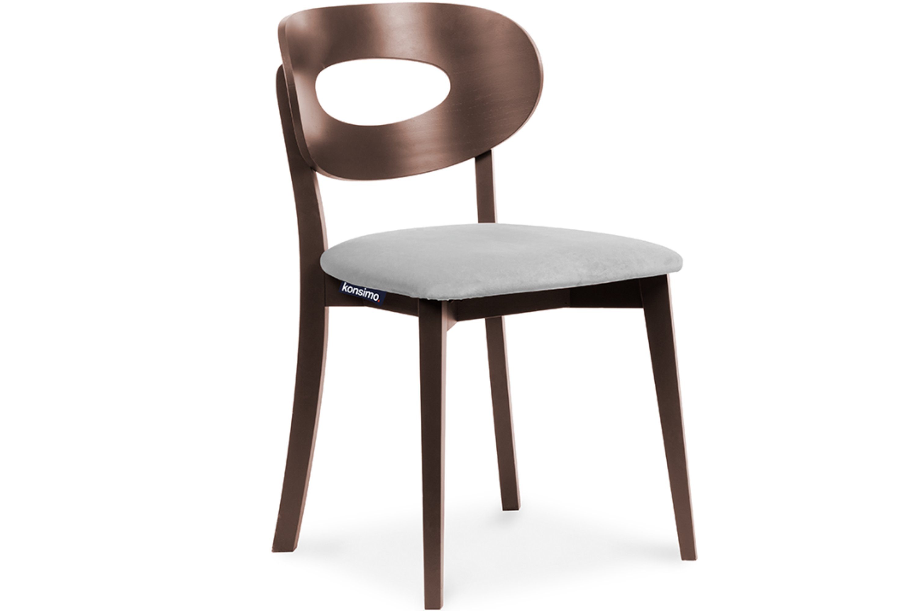 Konsimo 4-Fußstuhl TANER Holzstühle Esstischstuhl Polsterstühle (Esszimmerstühl, 1 St) grau / mahagoni | grau | 4-Fuß-Stühle